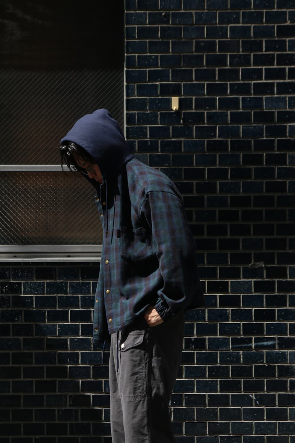 24FW 세단 올 퍼포즈 플란넬 후디 블랙와치 XL 상품이미지1