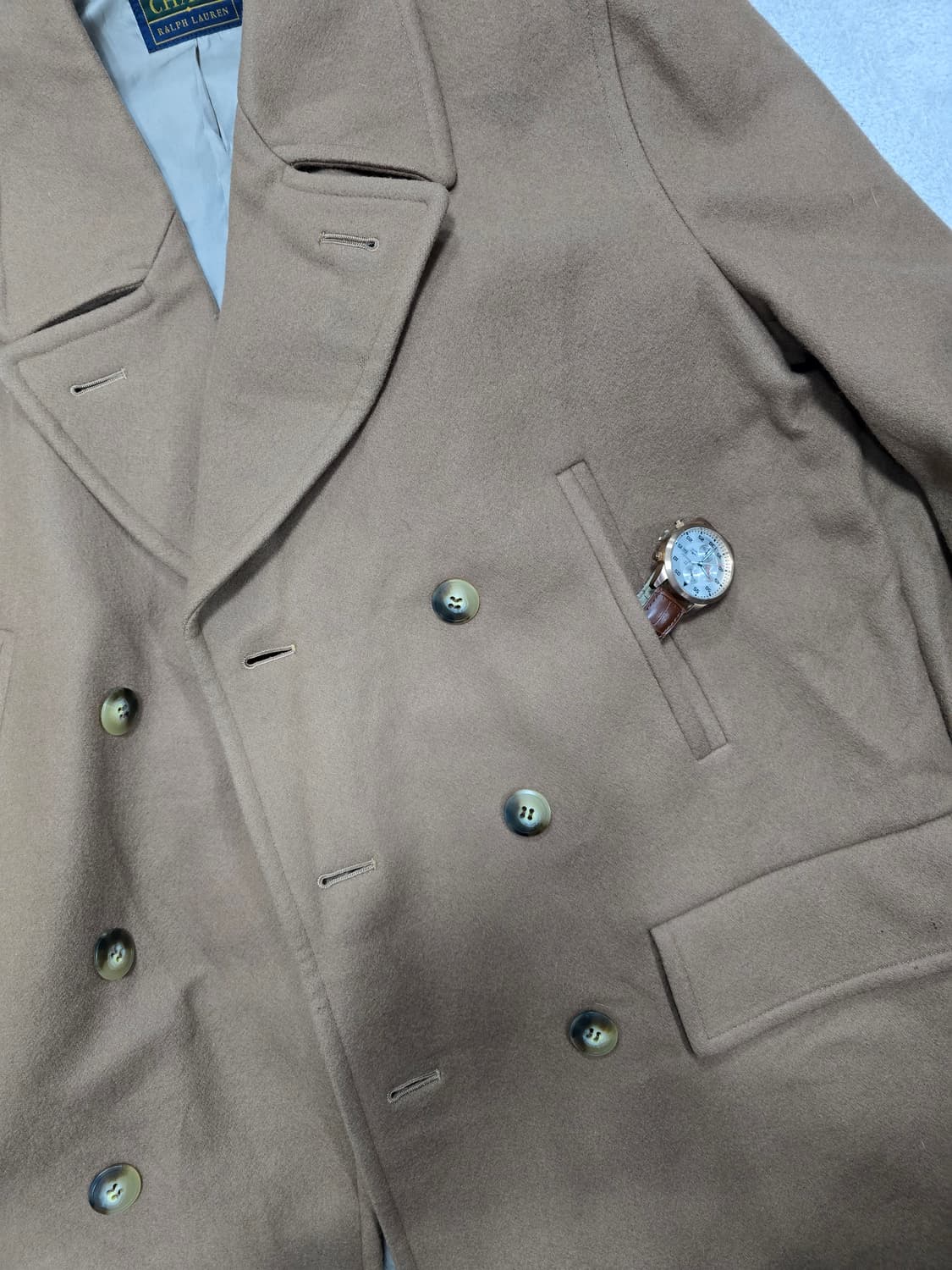 CHAPS 챕스랄프로렌 더블 브레스트 울 코트 브라운 상품이미지7