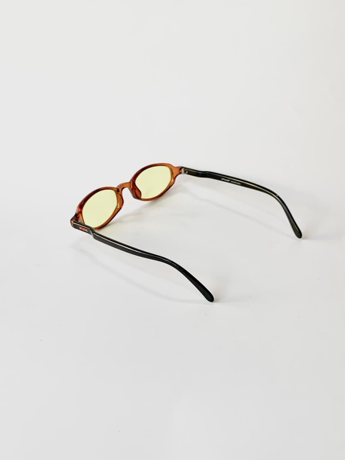 [픽키-654] 옐로 틴트 오벌 선글라스 브라운 클리어 아세테이트 데 상품이미지6