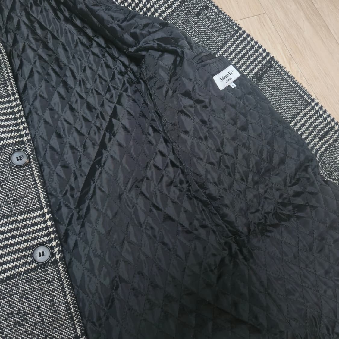 M) 앤더슨벨 울혼방 글렌체크 코트 상품이미지7