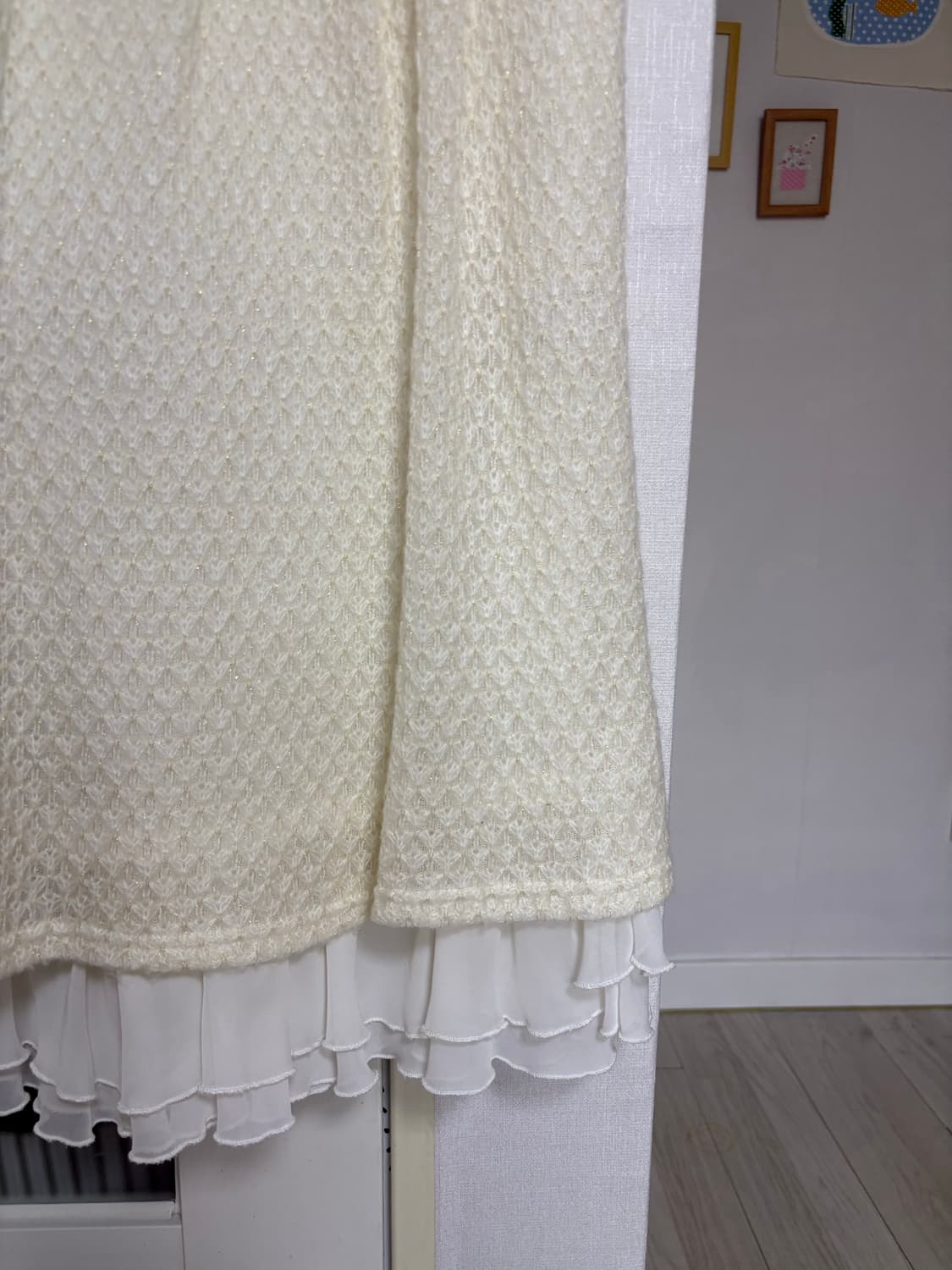 아이보리 프릴 니트 원피스  상품이미지6