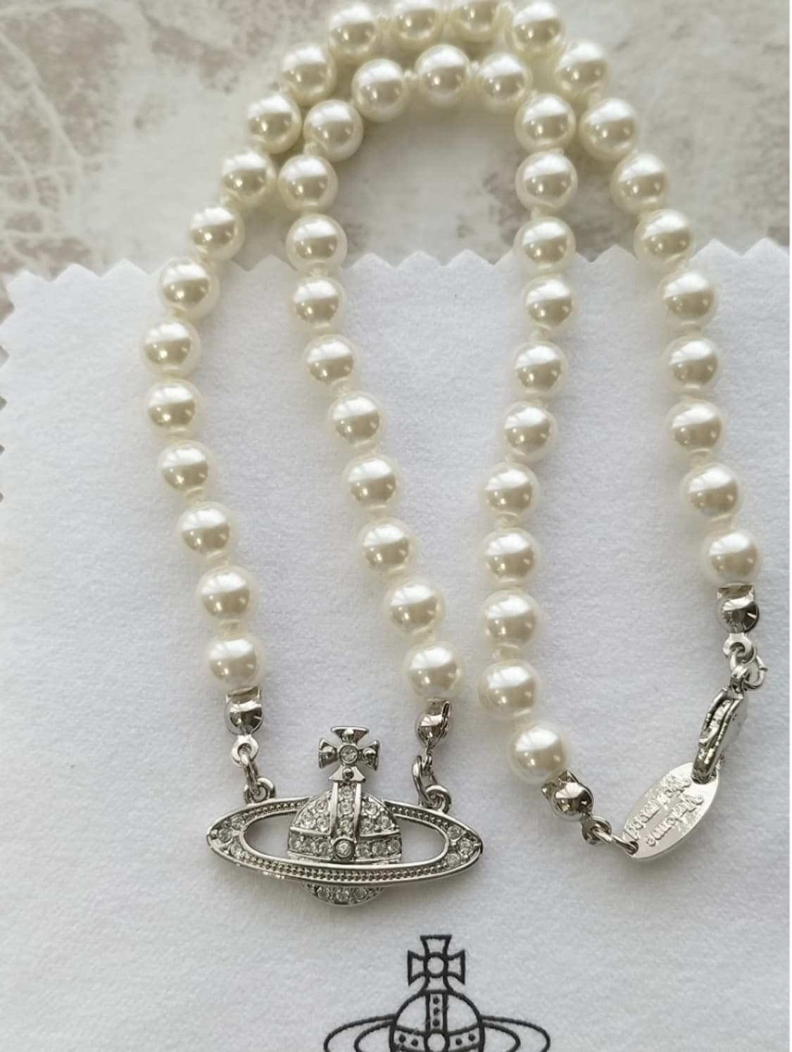 비비안웨스트우드 아카이브 바스릴리프 orb 진주 펄 초커 목걸이 상품이미지1