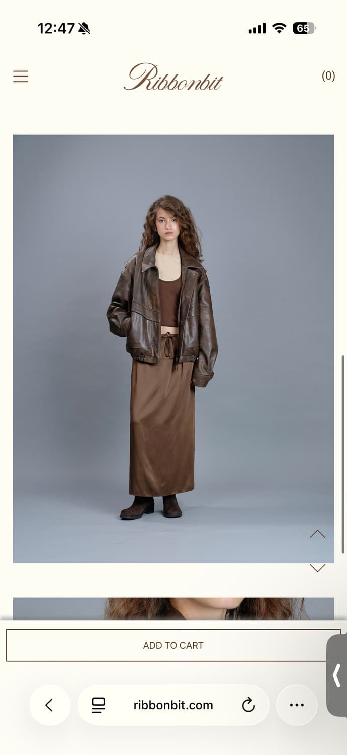 리본빛 브라운 레더 자켓  리본빗 상품이미지6