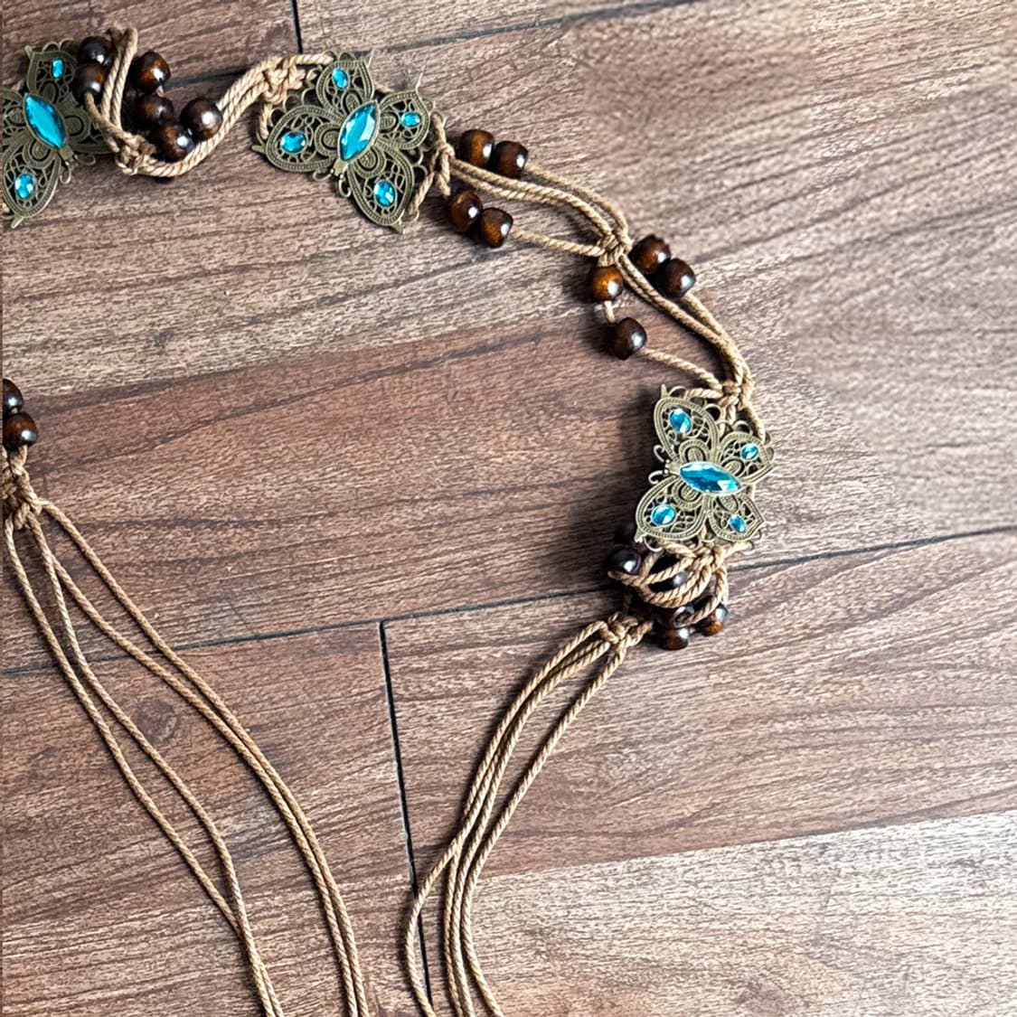 에스닉 블루 스톤 로프 벨트 상품이미지2