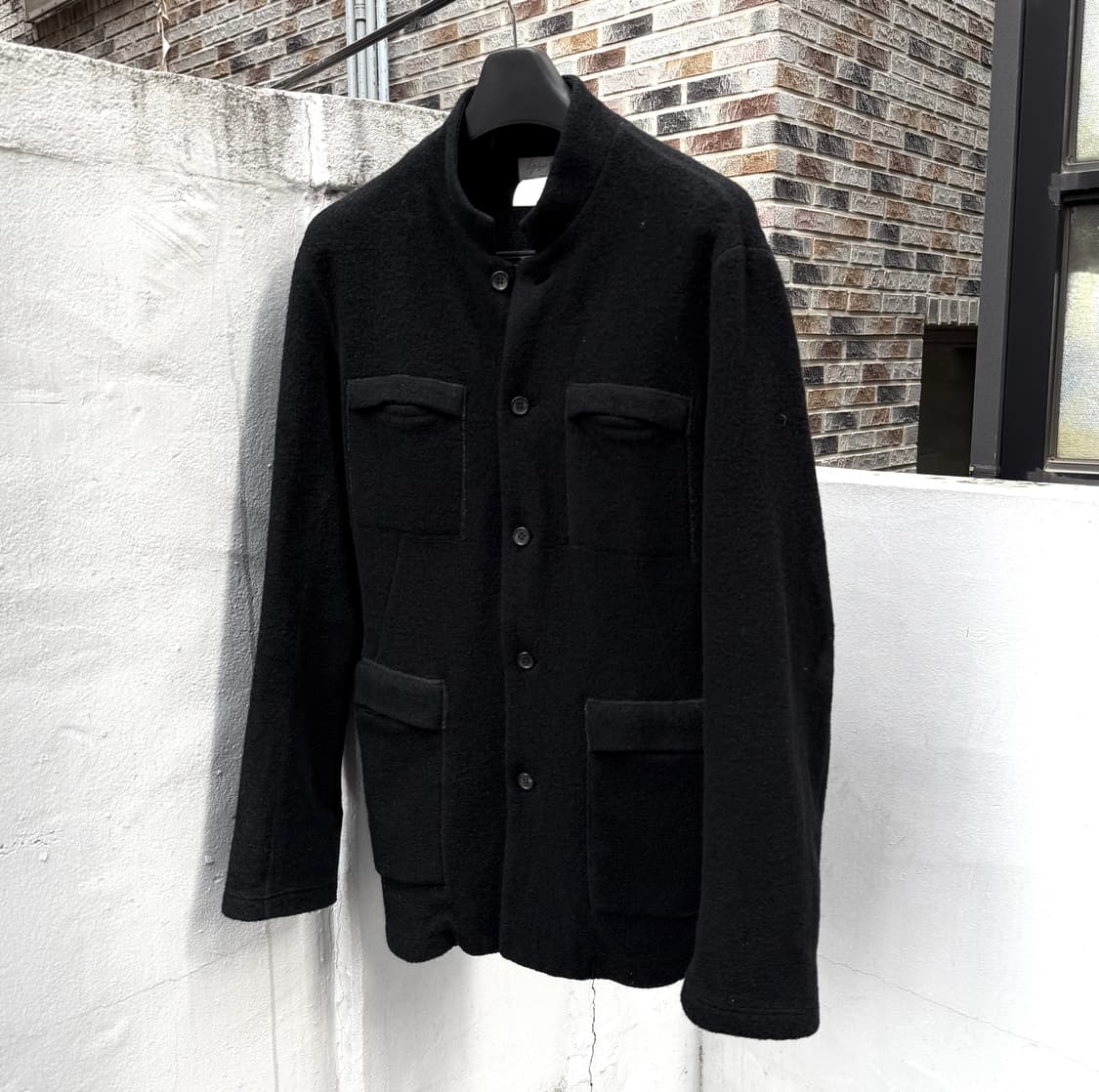 요지야마모토 뿌르옴므 4포켓 스티치 울 코트 자켓 상품이미지1