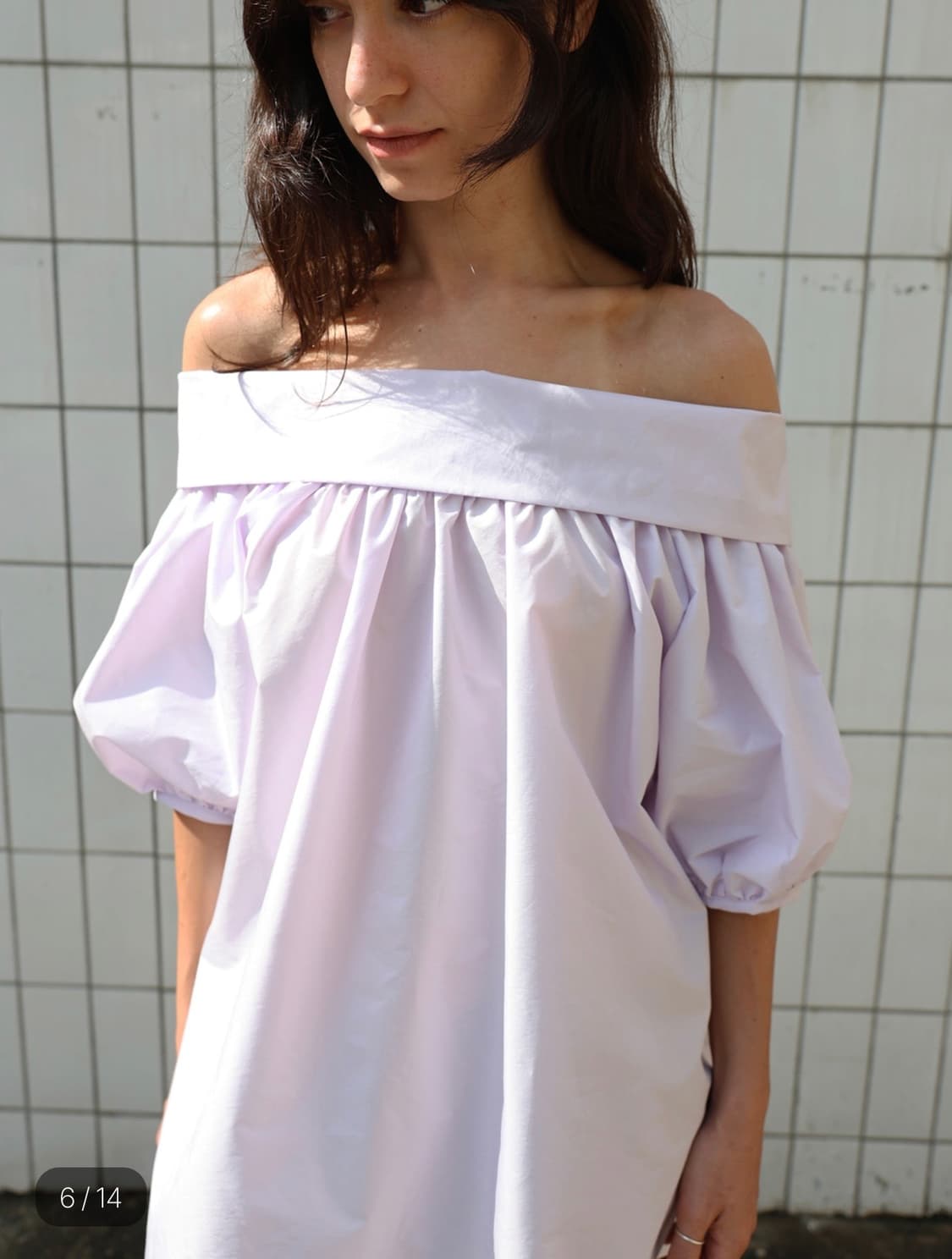 아모르샤이 백 리본 탑 라벤더  상품이미지4