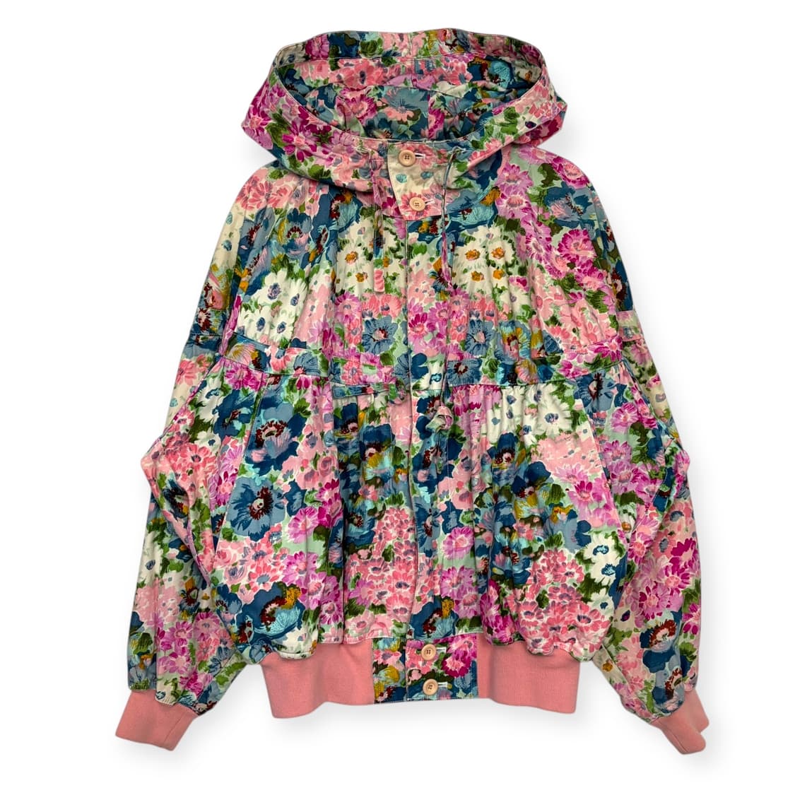 80s 이세이미야케 오버핏 패턴 후드 자켓 상품이미지1