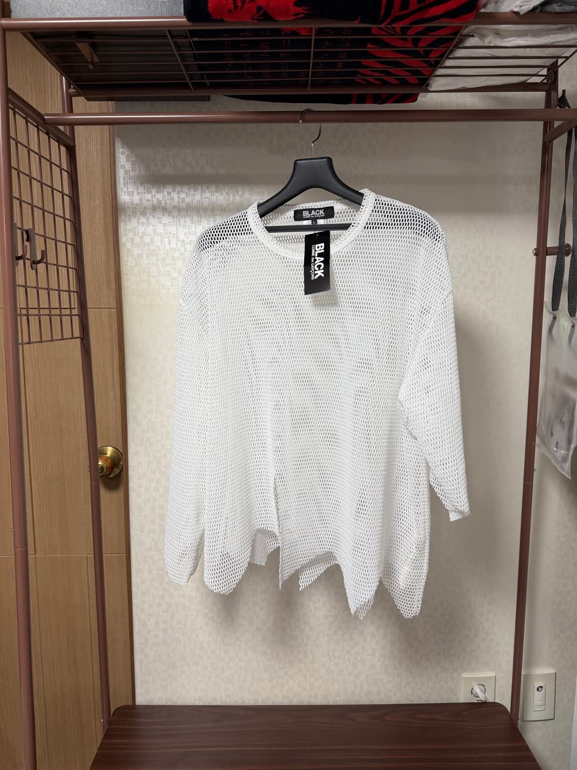 꼼데가르송 블랙 매쉬 반팔 상품이미지1