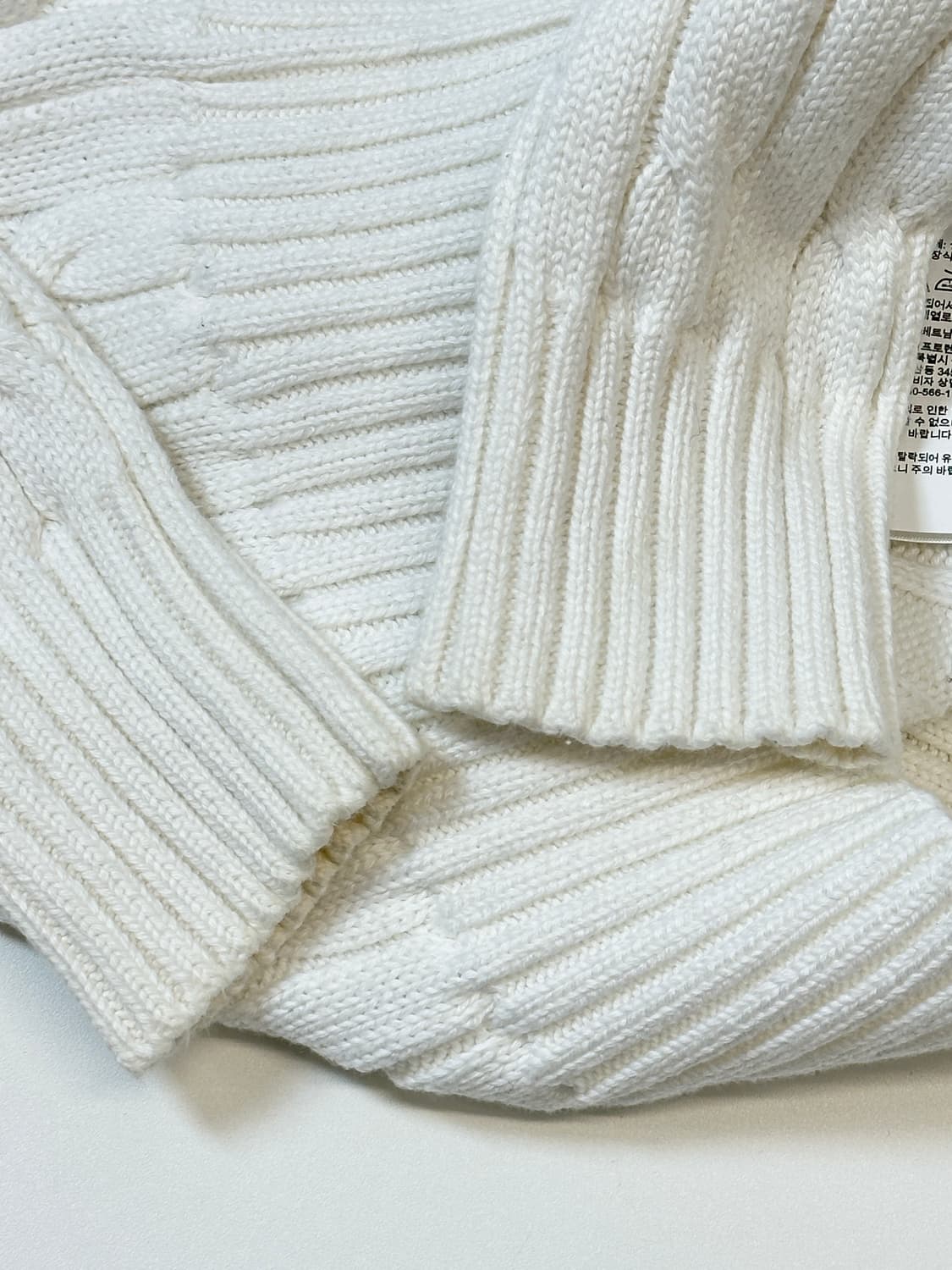 폴로 랄프로렌 케이블 니트 화이트 S 상품이미지4