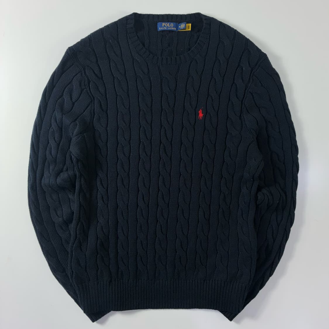 Polo  폴로 랄프로렌 신형 자수 코튼 네이비 꽈배기 니트  상품이미지1