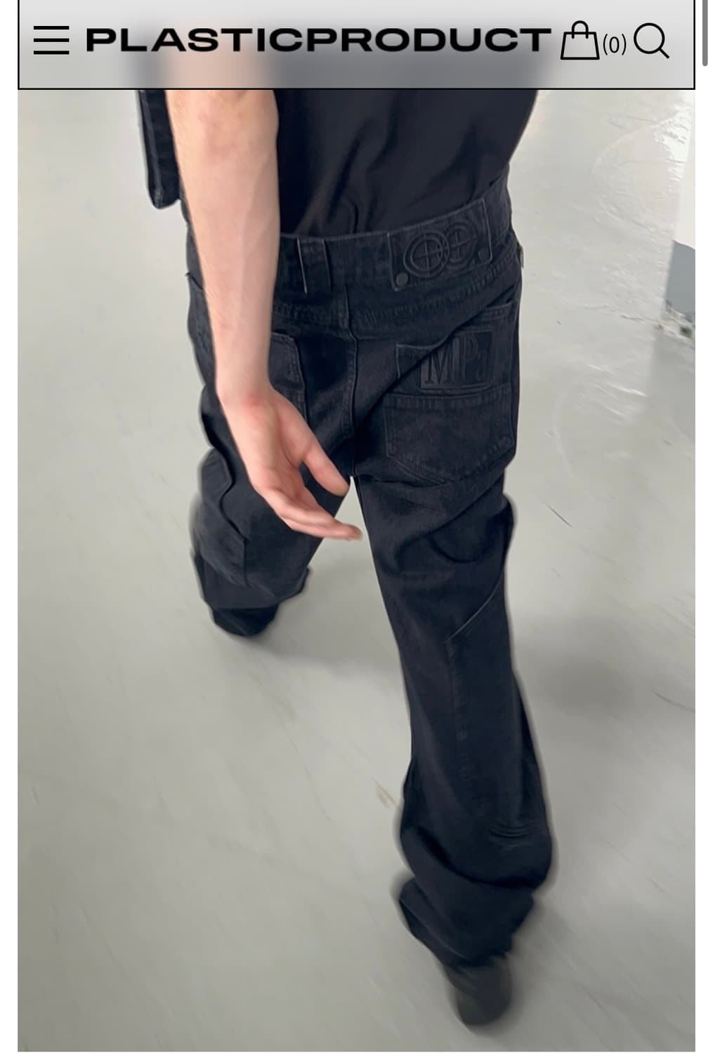[S] 플라스틱프로덕트 카프포켓 팬츠 블랙 상품이미지1