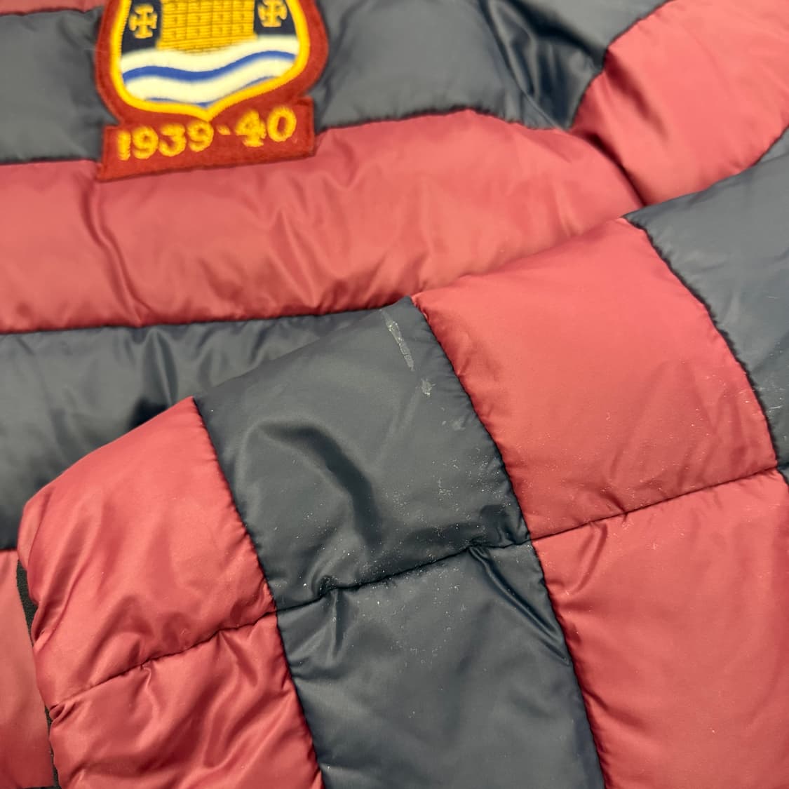 폴로 랄프로렌 스트라이프 네이비 버건디 숏패딩  상품이미지7