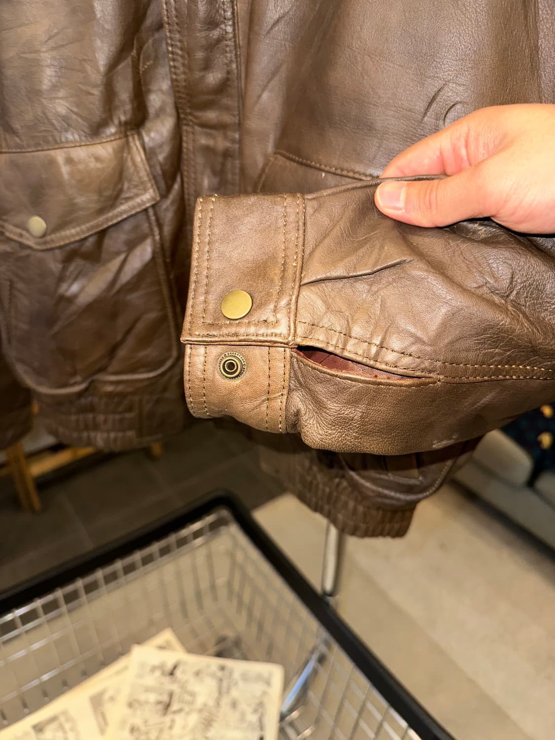 90’s Japanese shell-leather A-2 jacket 상품이미지7