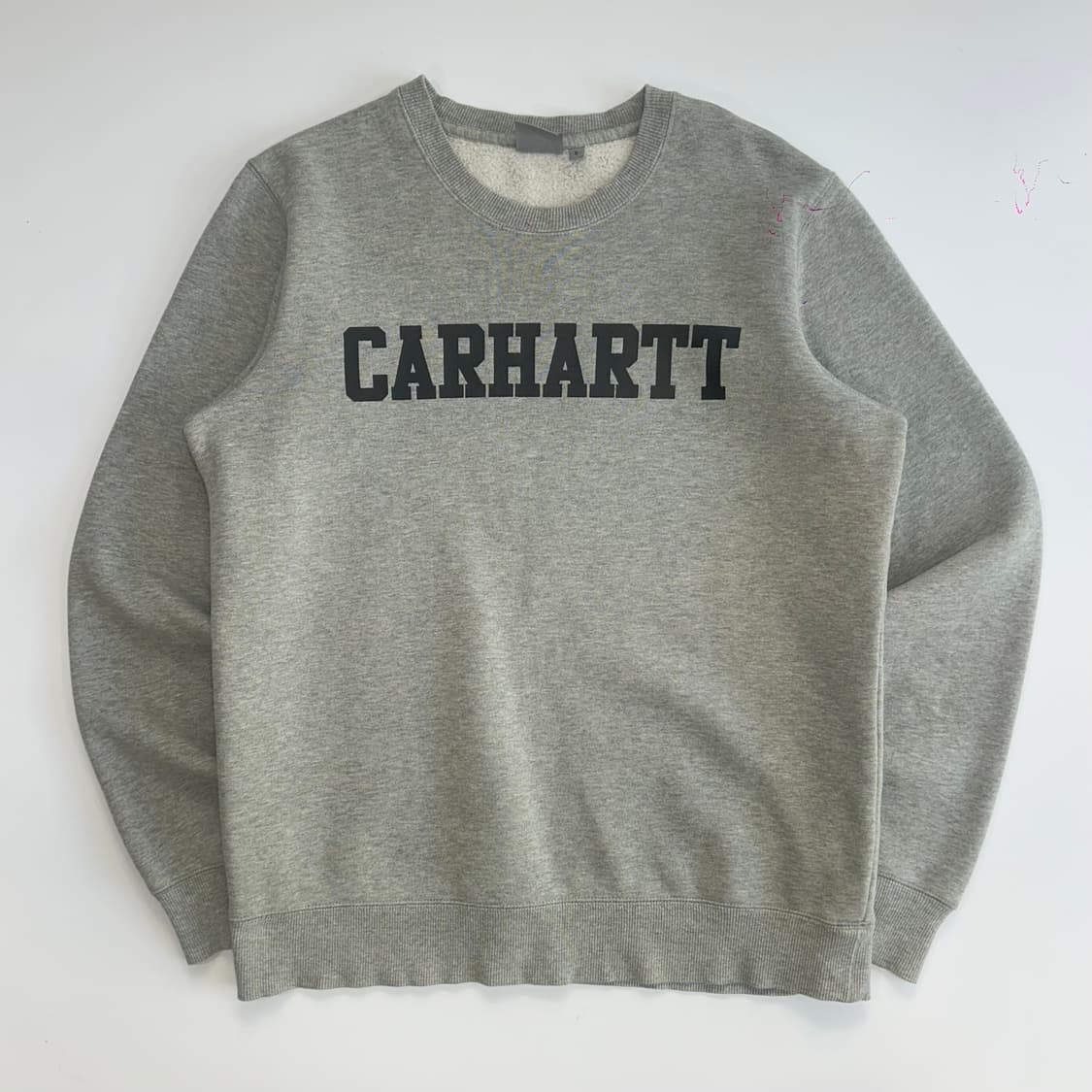 Carhartt 칼하트 블랙 스펠아웃로고 그레이 맨투맨 상품이미지3