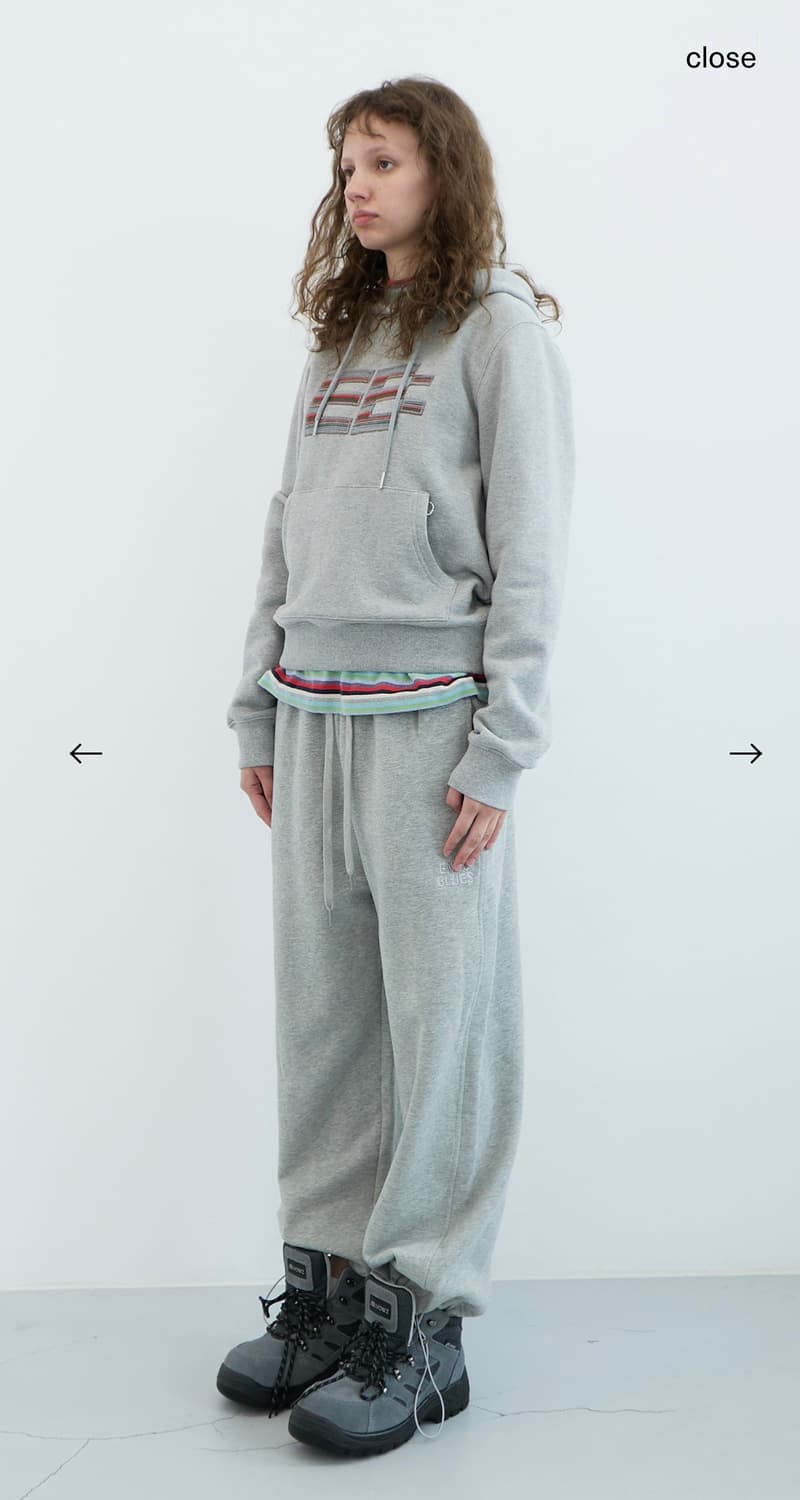 엔조블루스 픽셀 로고 클럼피 후디 (grey)  상품이미지8