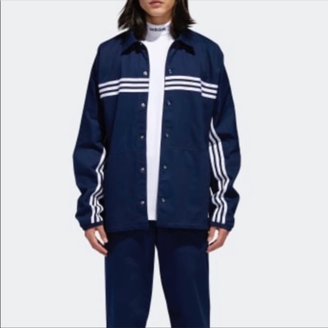 Adidas 아디다스 단추 면 코치자켓 춘추 봄 가을 바람막이 상품이미지3