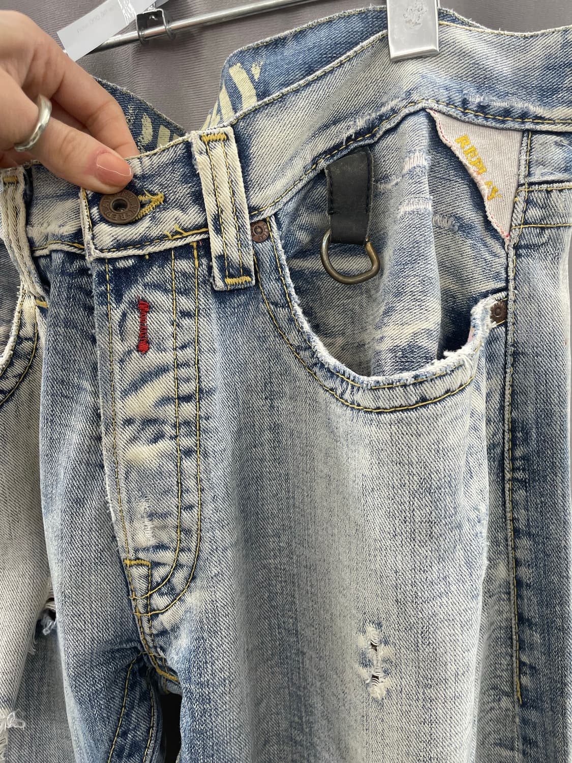 아이스 워싱 데미지 데님진  상품이미지2