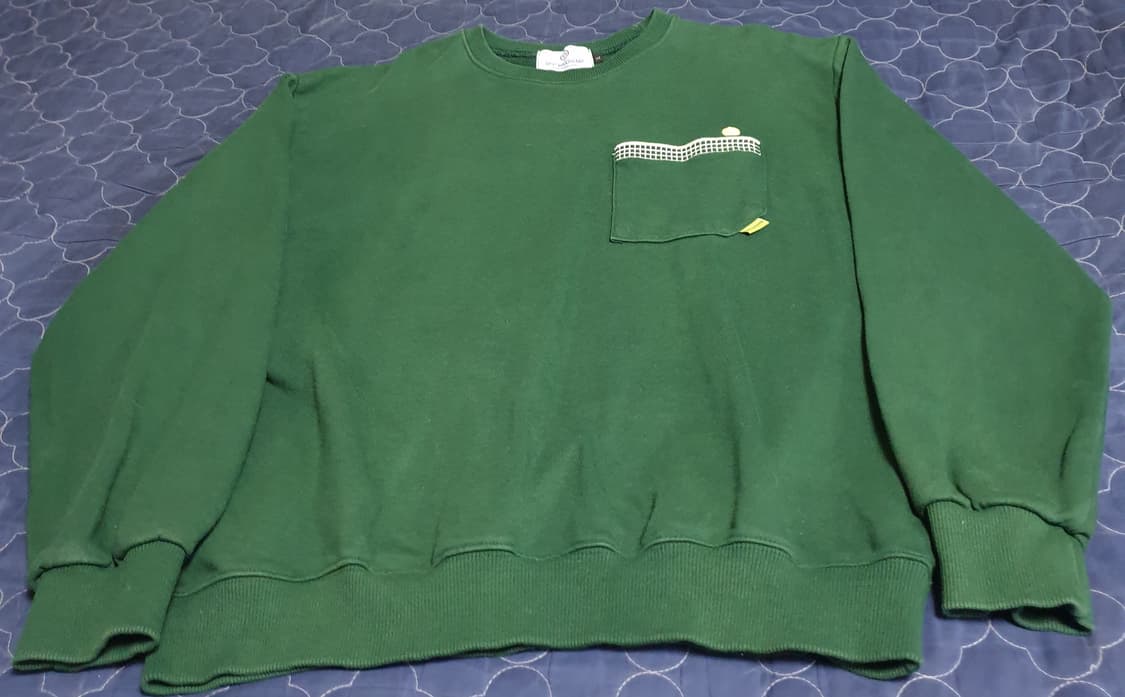 오프위켄드 테니스볼 포켓 맨투맨 그린 (L) 상품이미지1