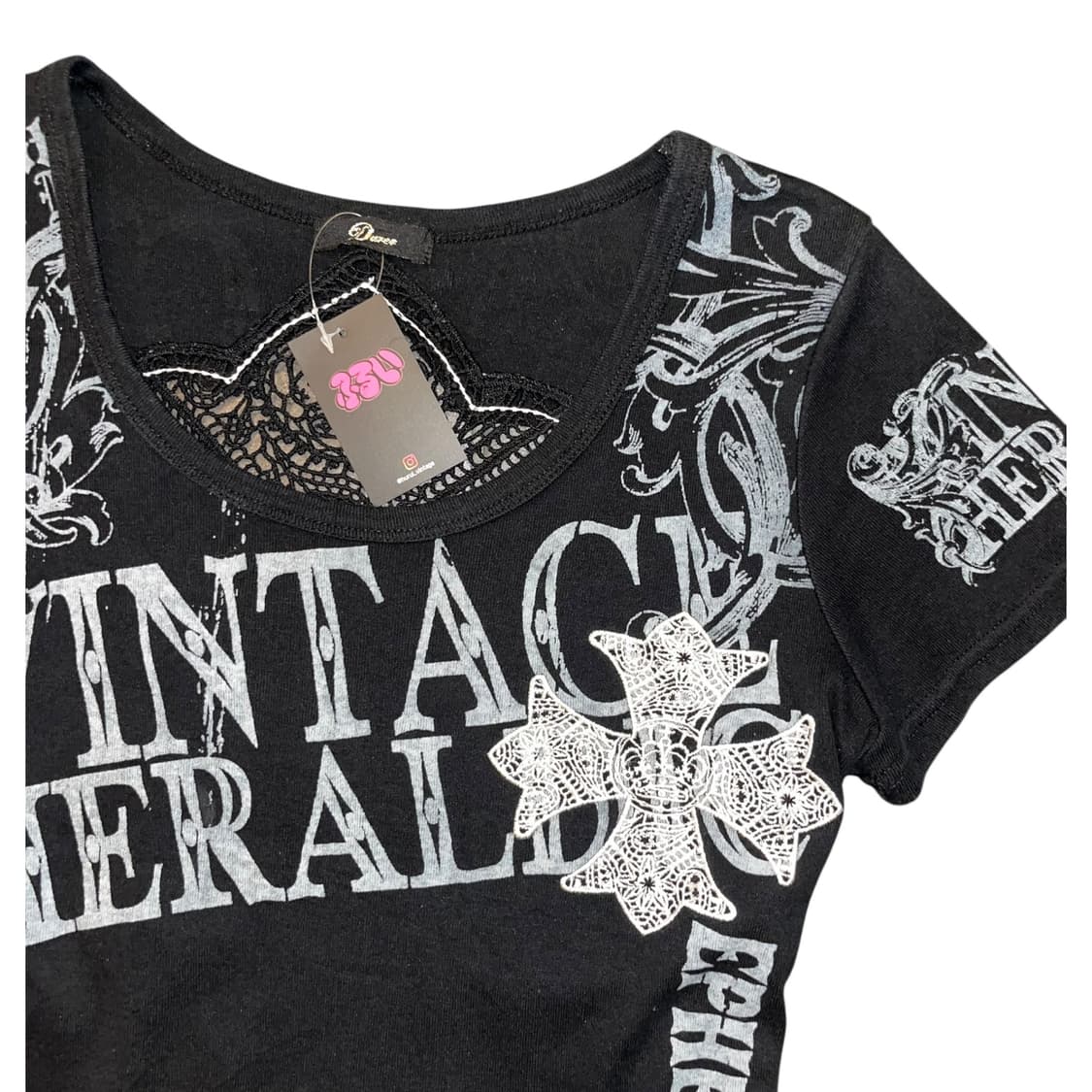 DURER 듀러 크로쉐 십자 프린팅 반팔티 y2k펑크갸루 상품이미지4