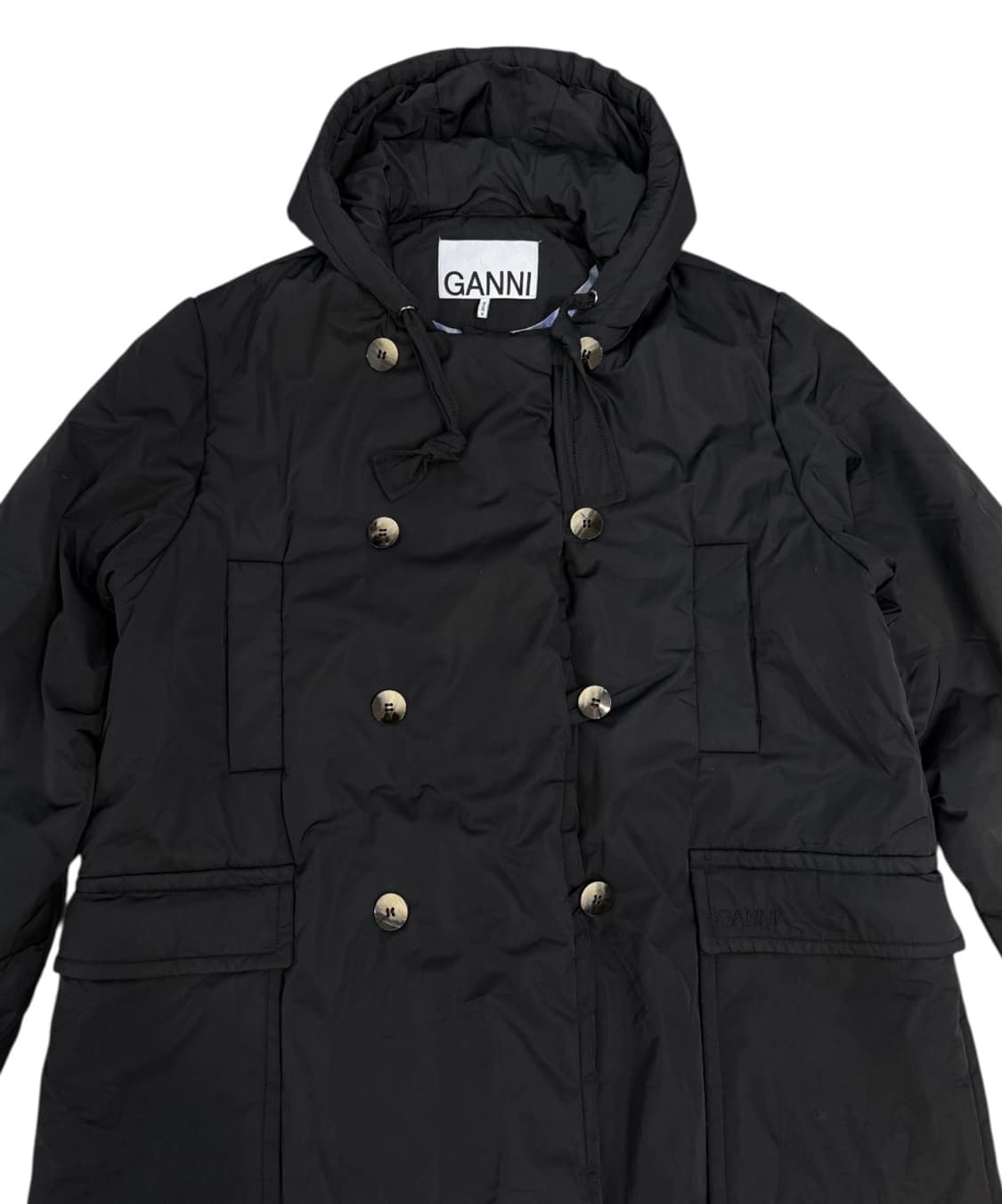 가니 더블브레스트 쉘 후드 코트 상품이미지3