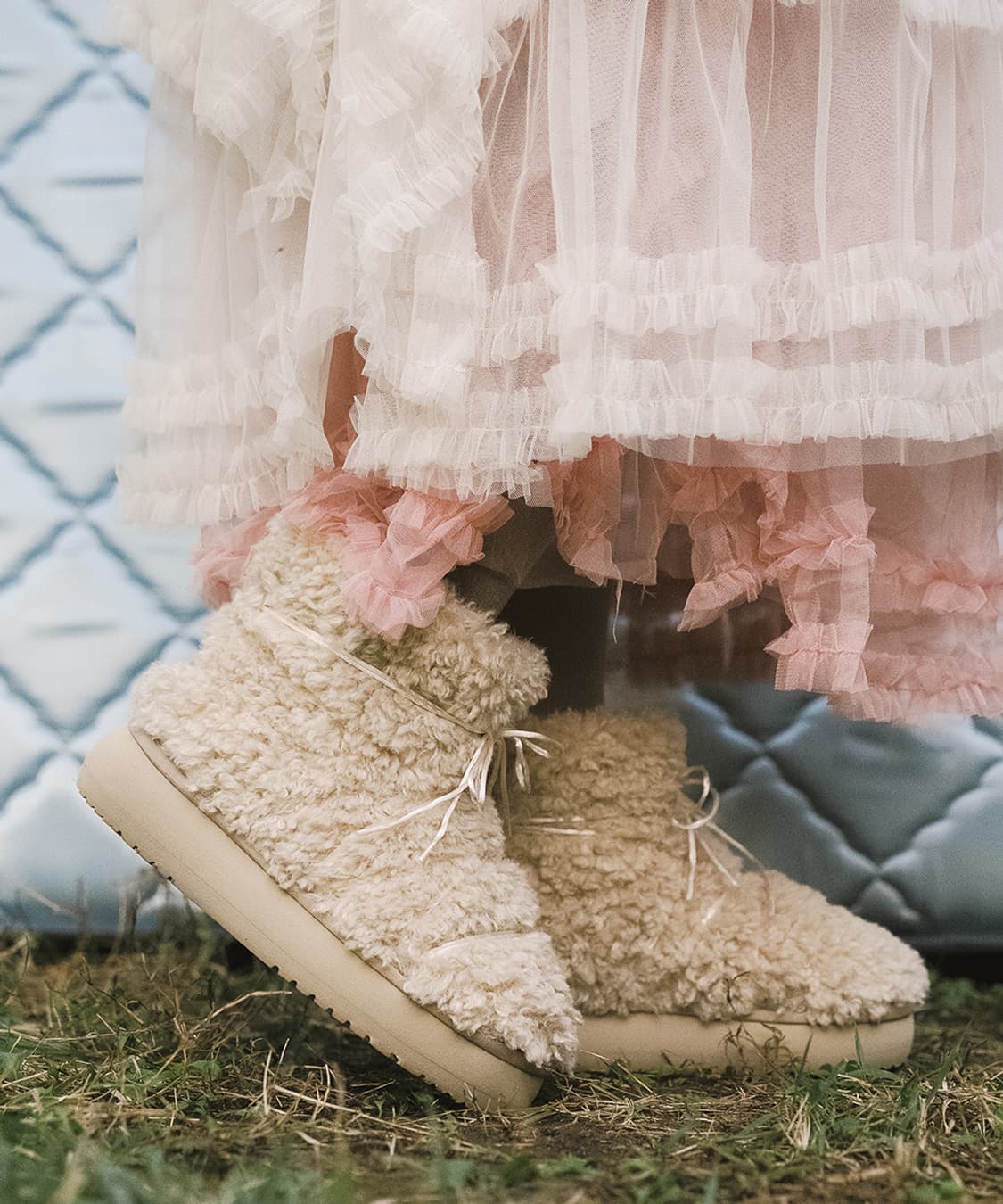 (250) 락피쉬 컬리 퍼 부츠 숏 베이지 상품이미지2