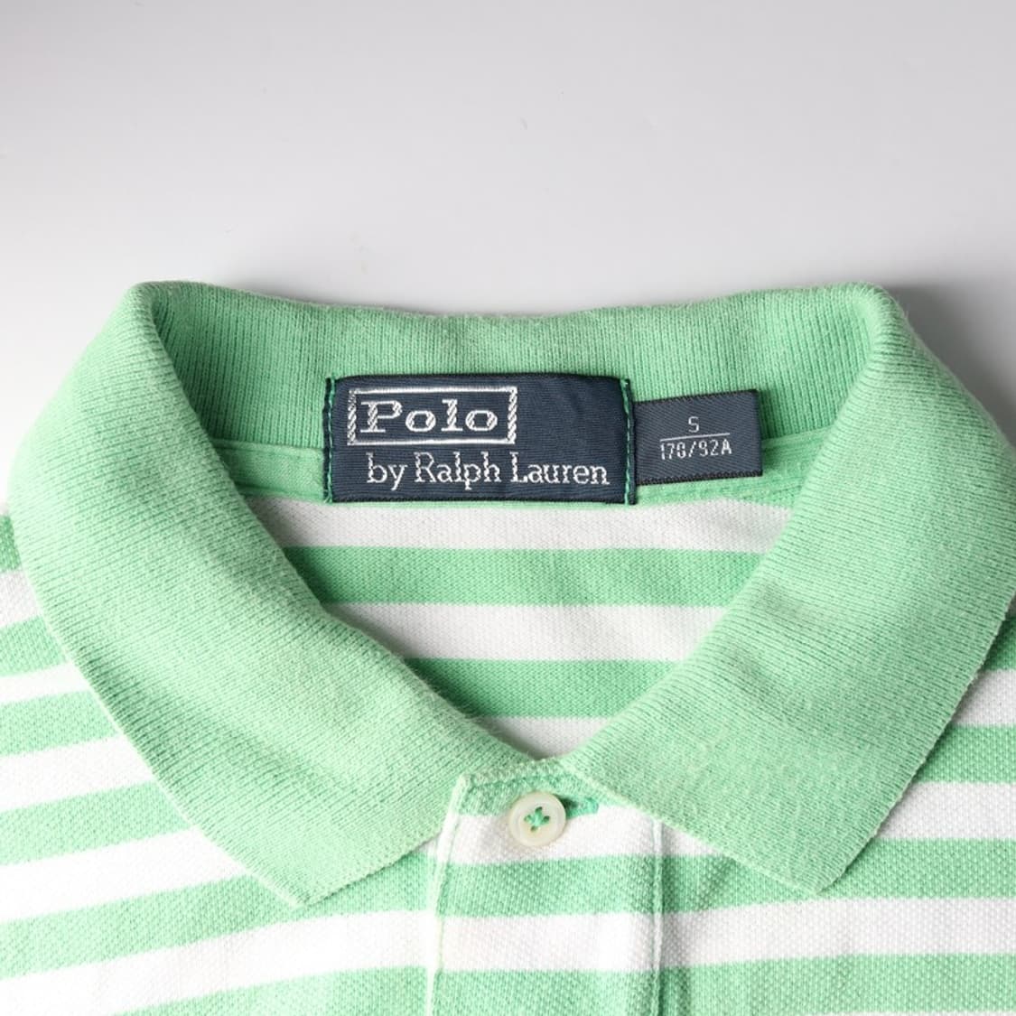 폴로 랄프로렌 그린 스트라이프 포니 반팔 카라티 S 상품이미지5