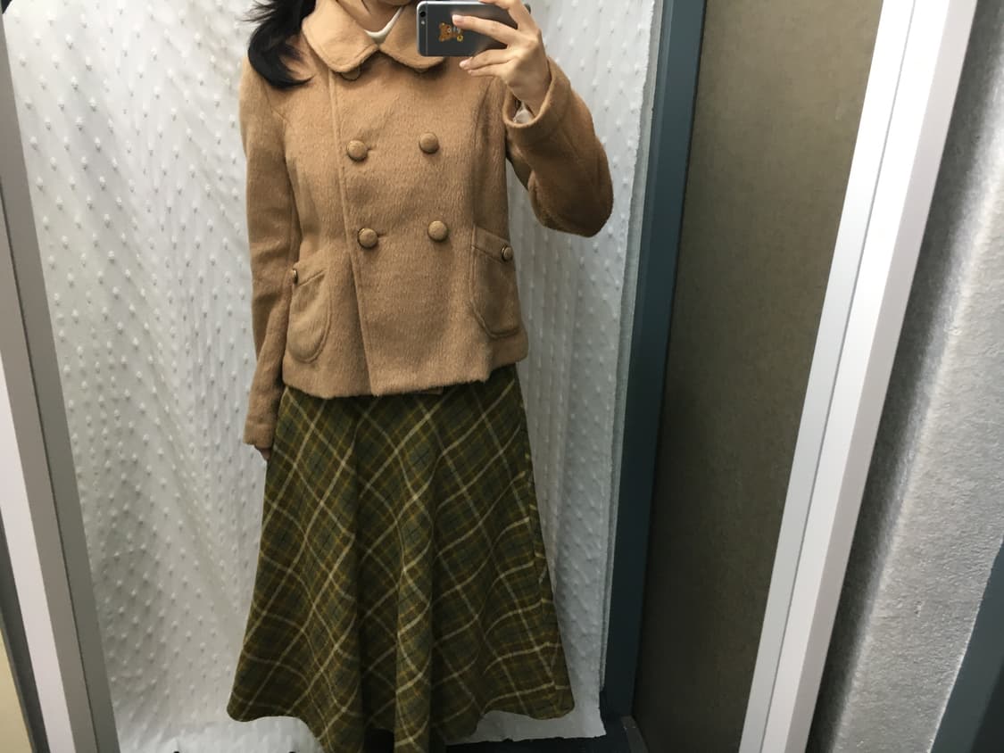 카멜 둥근 카라 숏 코트 상품이미지4