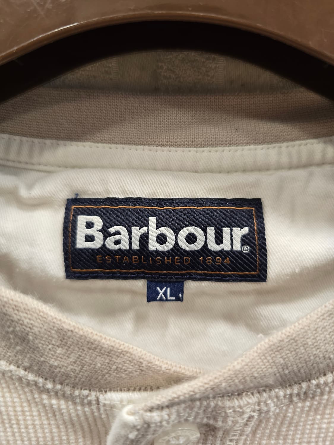 바버 헨리넥 긴팔 기모 티셔츠 XL(105) 상품이미지6