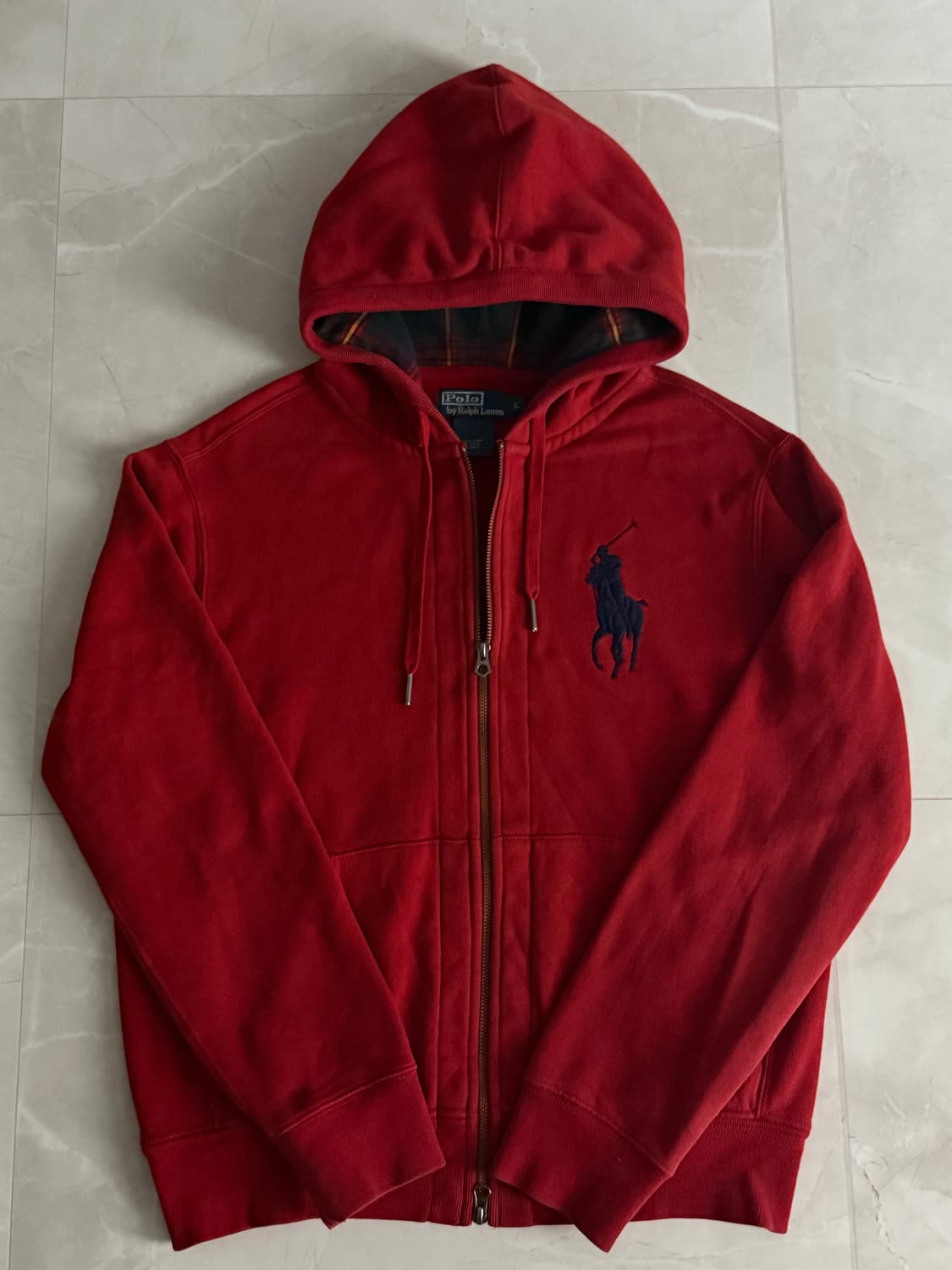 폴로 랄프로렌 빅포니 체크 후드집업 상품이미지1