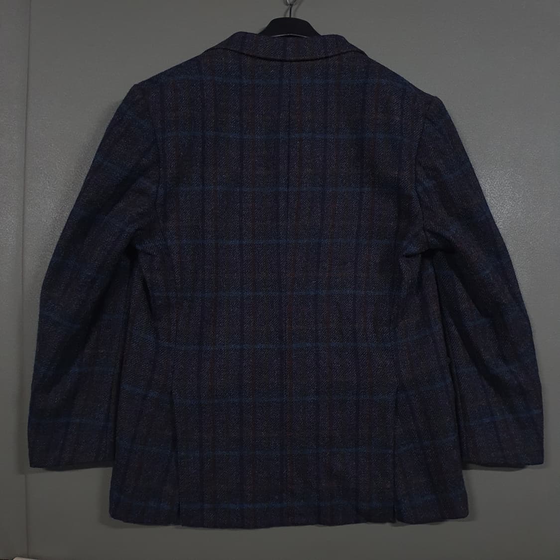 아브라함 문 해리스트위드 퓨어 뉴 울 싱글 금장 버튼 체크 블레이저 자켓 상품이미지9
