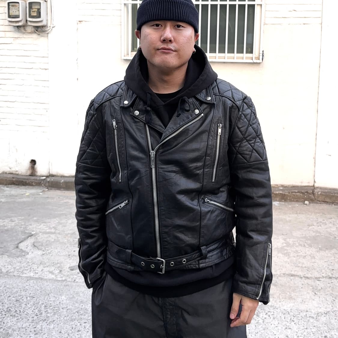 80's 레더 모터사이클 자켓 상품이미지2