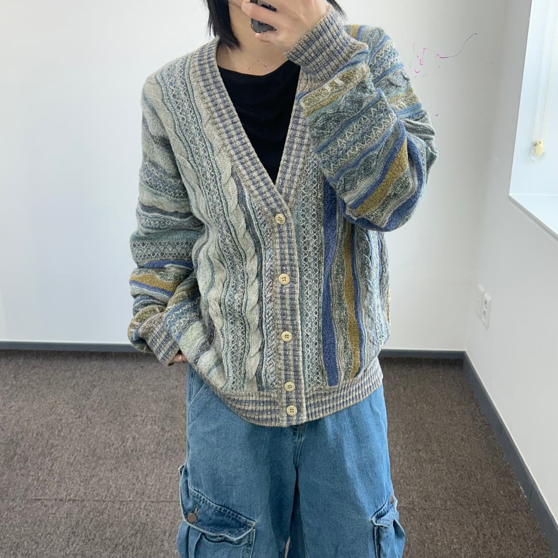 College 쿠지 스타일 니트 가디건 상품이미지2