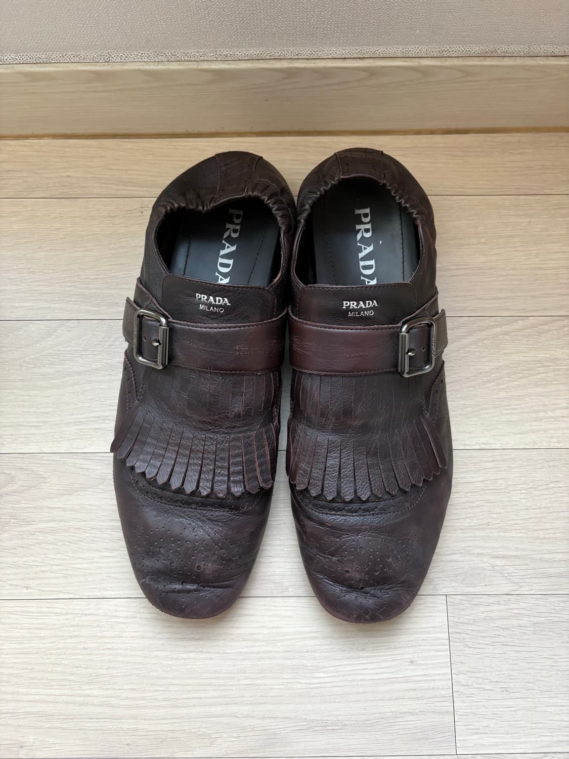 [9.5] 프라다 프린지 몽크 스트랩 로퍼  상품이미지5