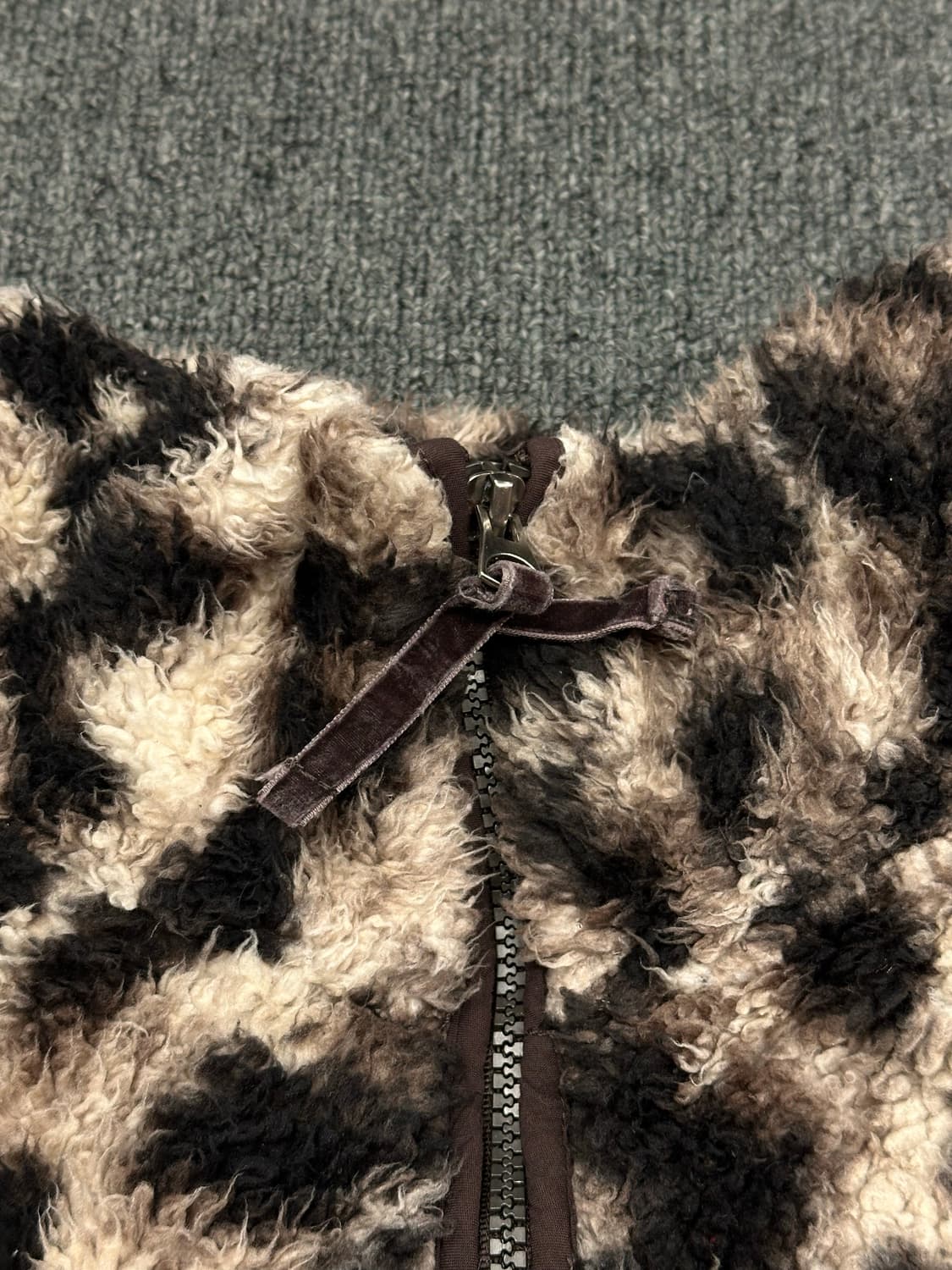 L)재패니즈 빈티지 Cozy 레오파드 셰르파 집업 상품이미지5