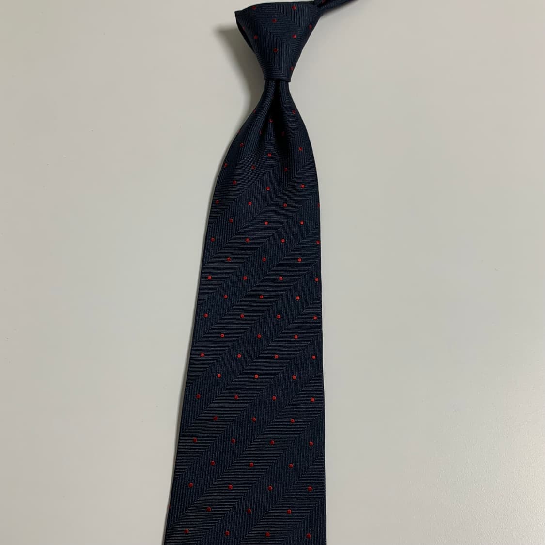 랑방(LANVIN) 네이비컬러 도트 명품넥타이 100실크 최상급 상품이미지7