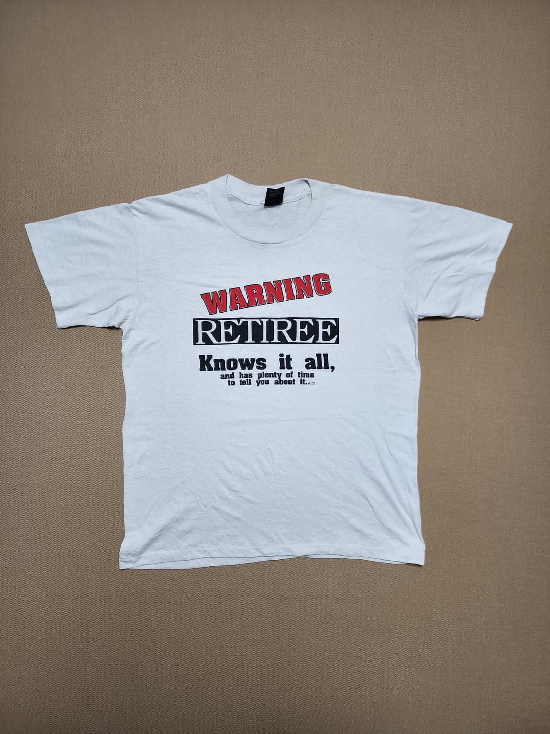 90s USA WARNING RETIREE 양면 프린팅 빈티지 티셔츠82 상품이미지1
