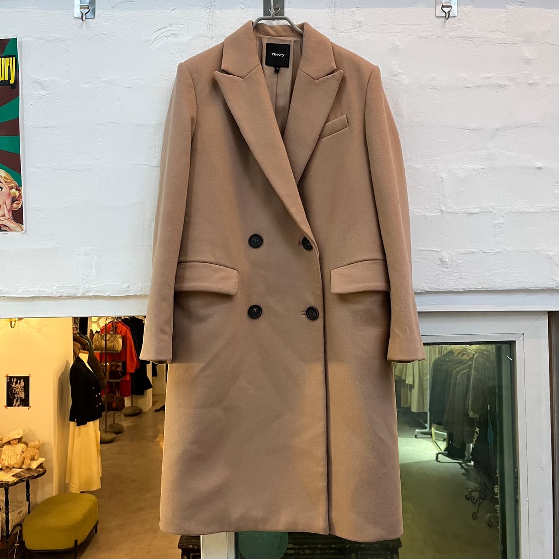 Theory 베이지 울 혼방 더블 코트 P 상품이미지1