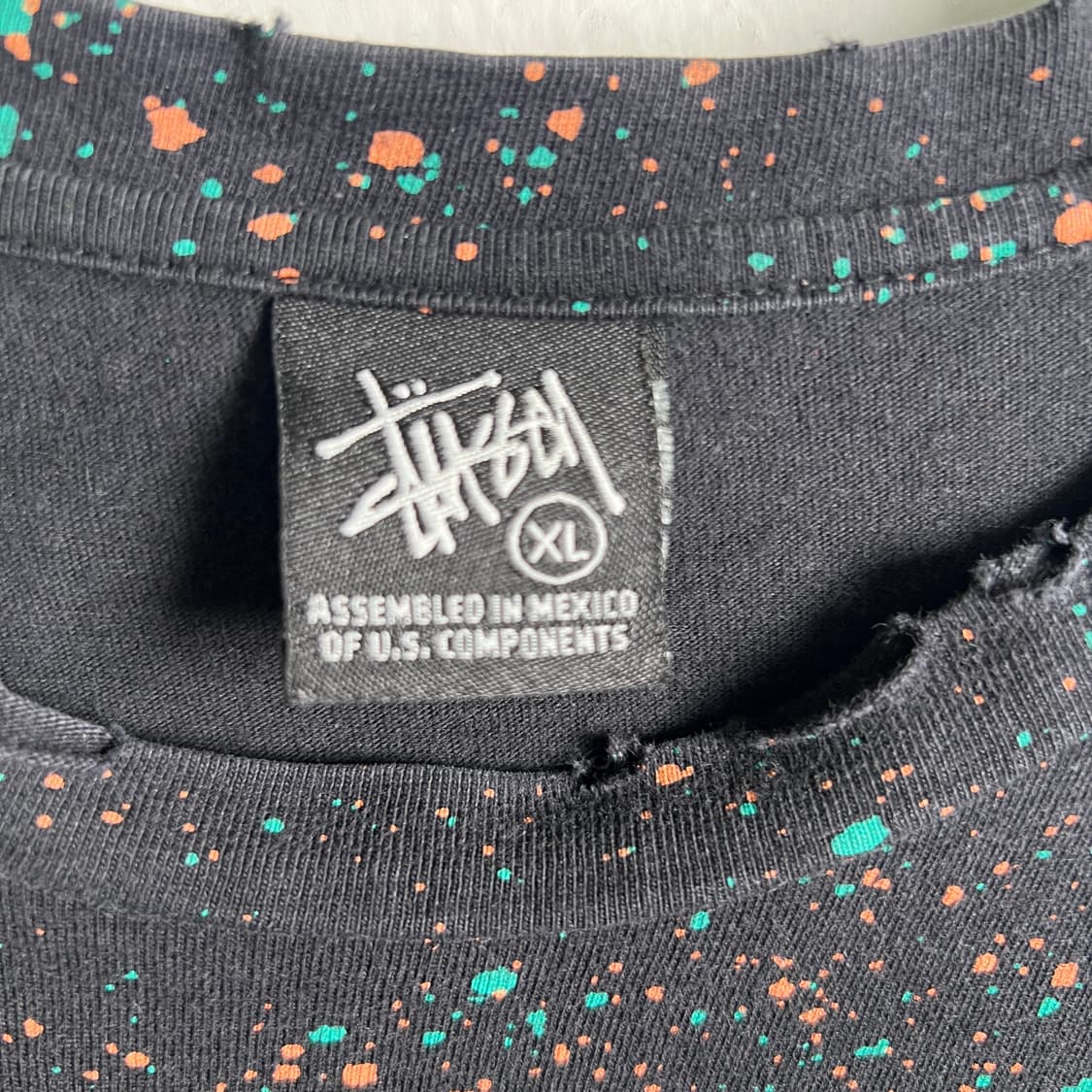 Stussy 올드 스투시 트리플 쓰렛 페인팅 반팔 티셔츠 XL 상품이미지4