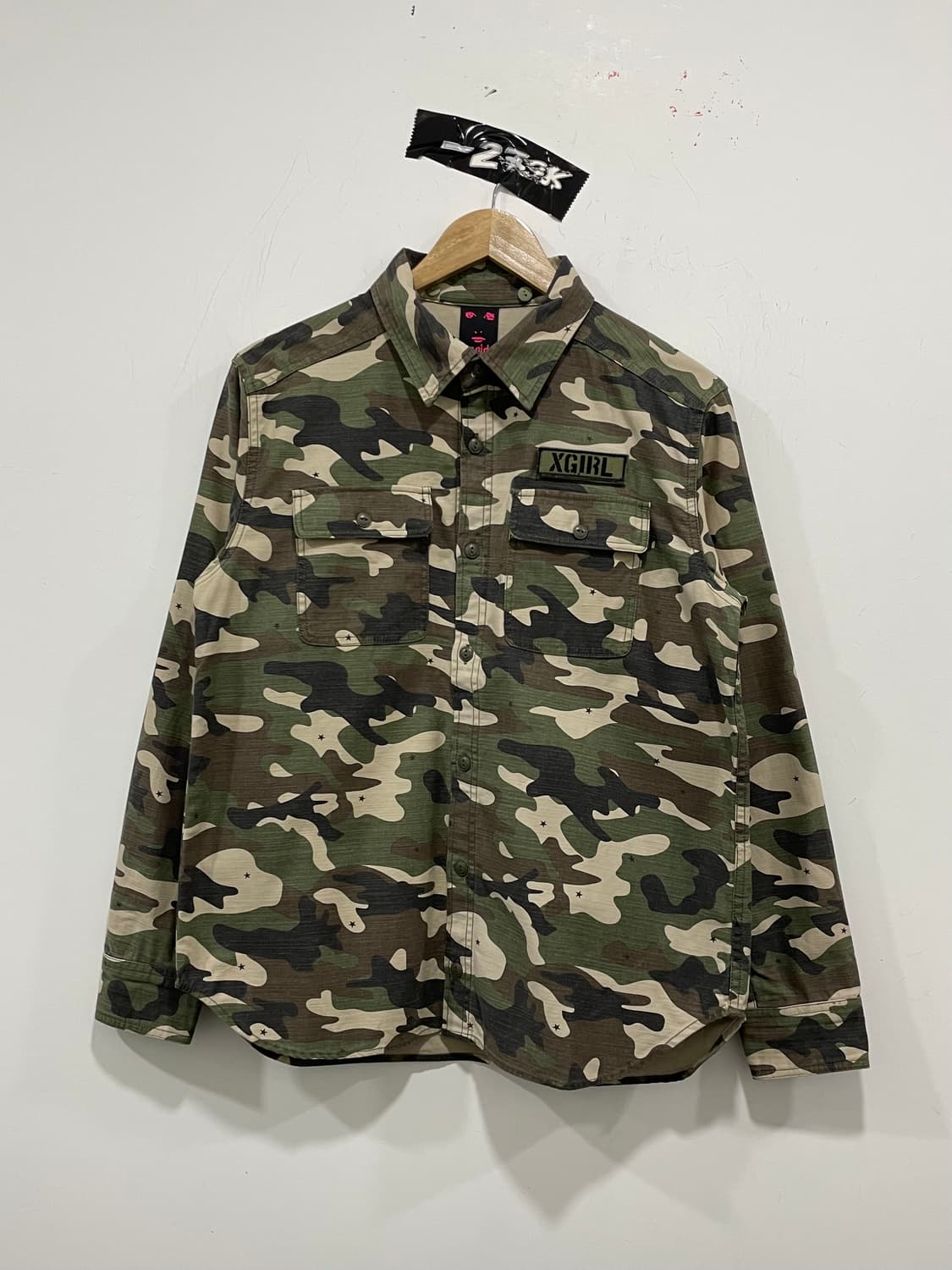 X-girl 엑스걸 스타 카모플라쥬 밀리터리 긴팔셔츠 상품이미지2
