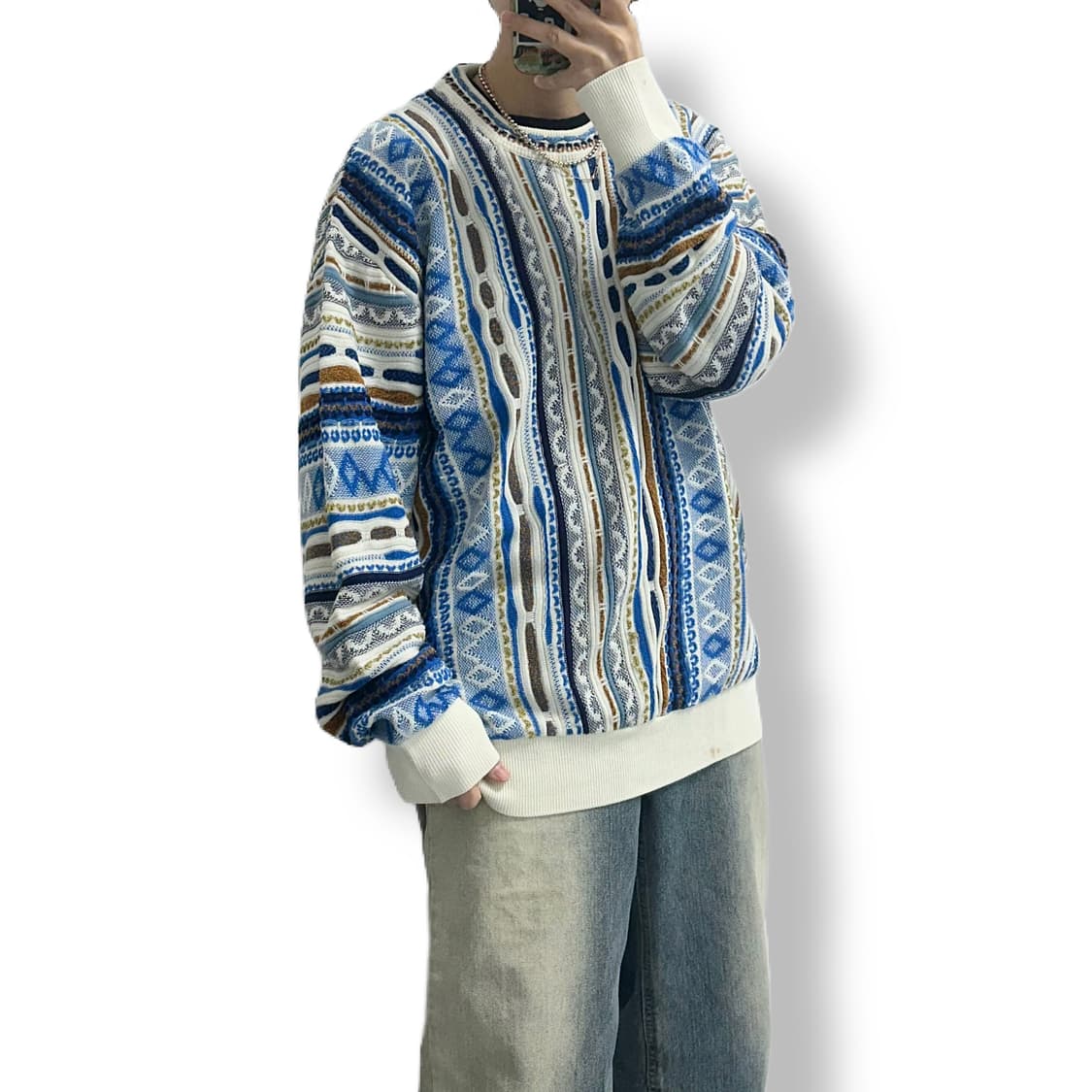 CHOVERT 빈티지 3D 케이블 니트 상품이미지1