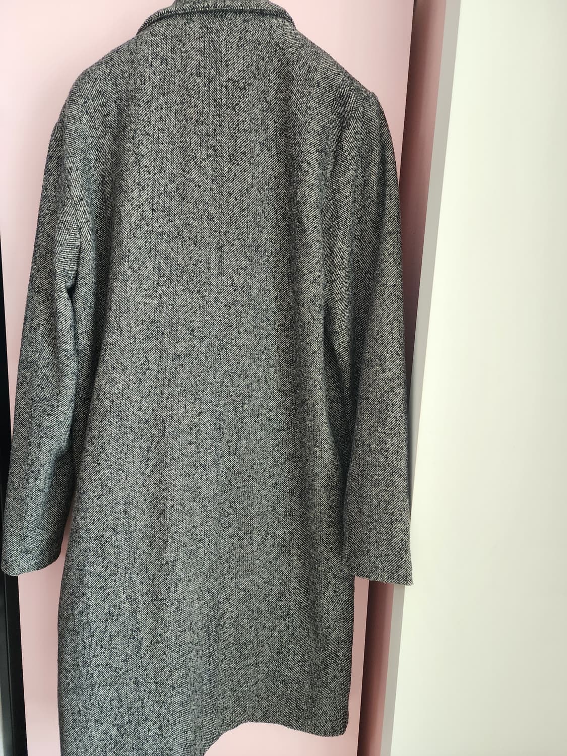 H&M 에이치엔엠 울혼방 헤링본 롱코트 팜. M(100~103)사이즈 상품이미지2