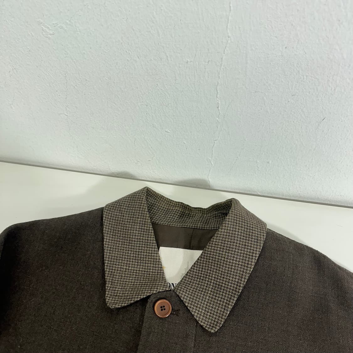 105 런던포그 다크브라운 체크배색 스윙탑 자켓 상품이미지4