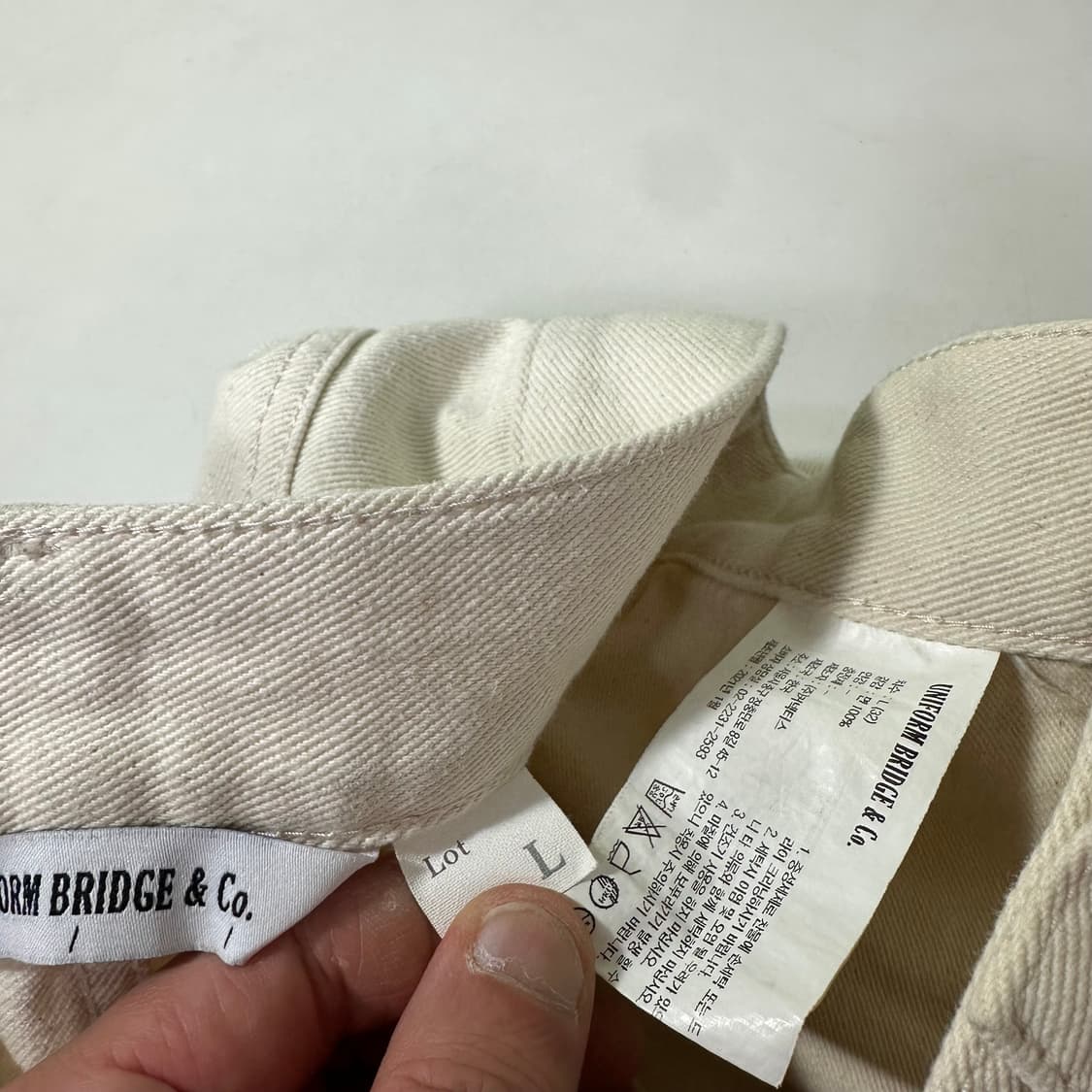 L 유니폼브릿지 레귤러핏 일자핏 크림아이보리 데님팬츠 상품이미지2