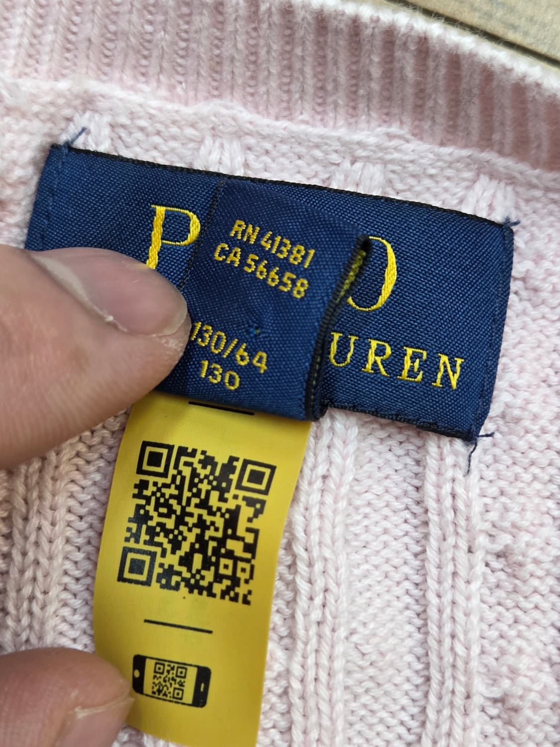 사랑스러운 핑크색 폴로 케이블 니트 가디건입니다. 사이즈는 S(7) 또는 상품이미지4