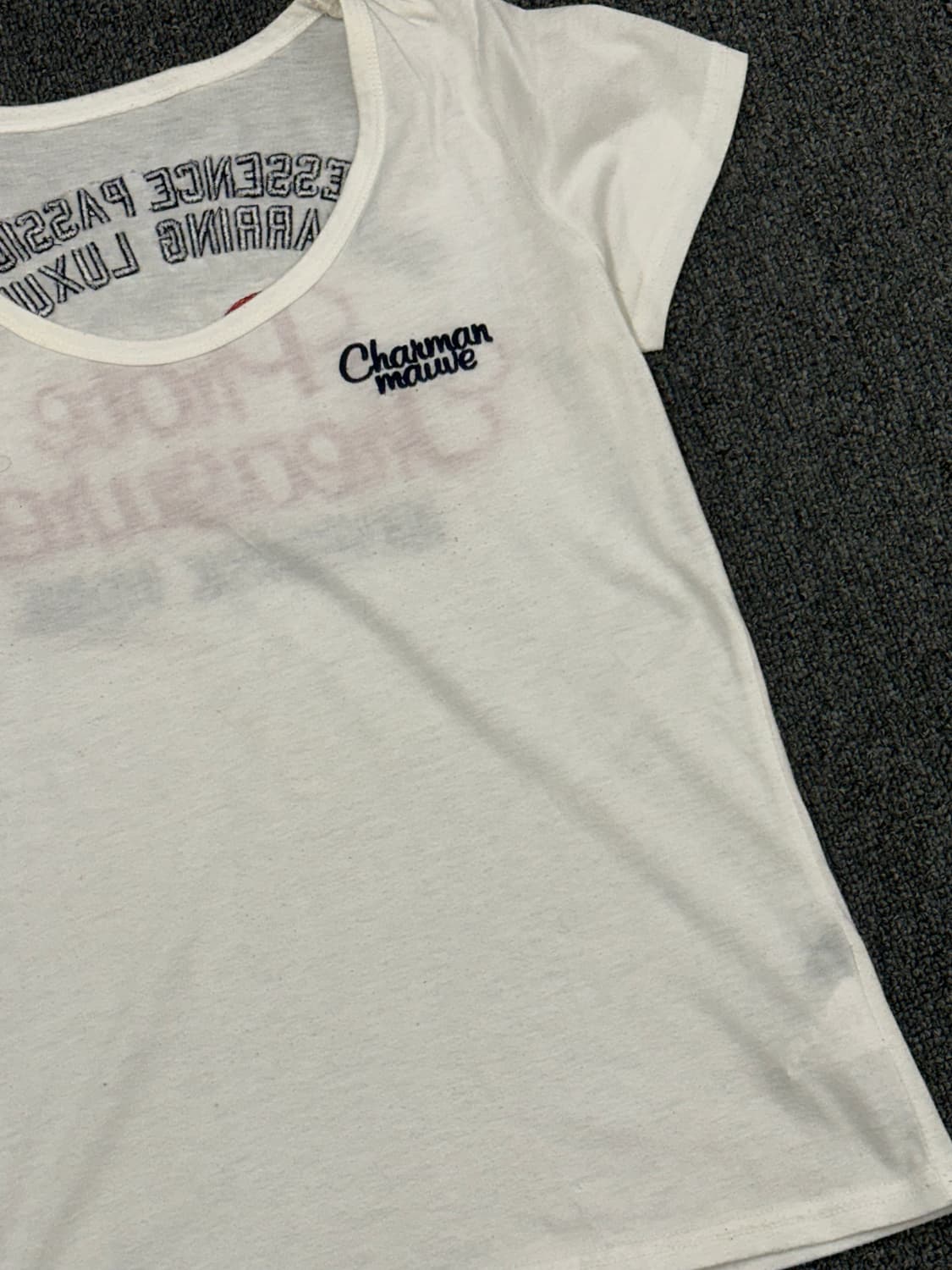 OS)INGNI vintage 여성 자수 패치 반팔 상품이미지4