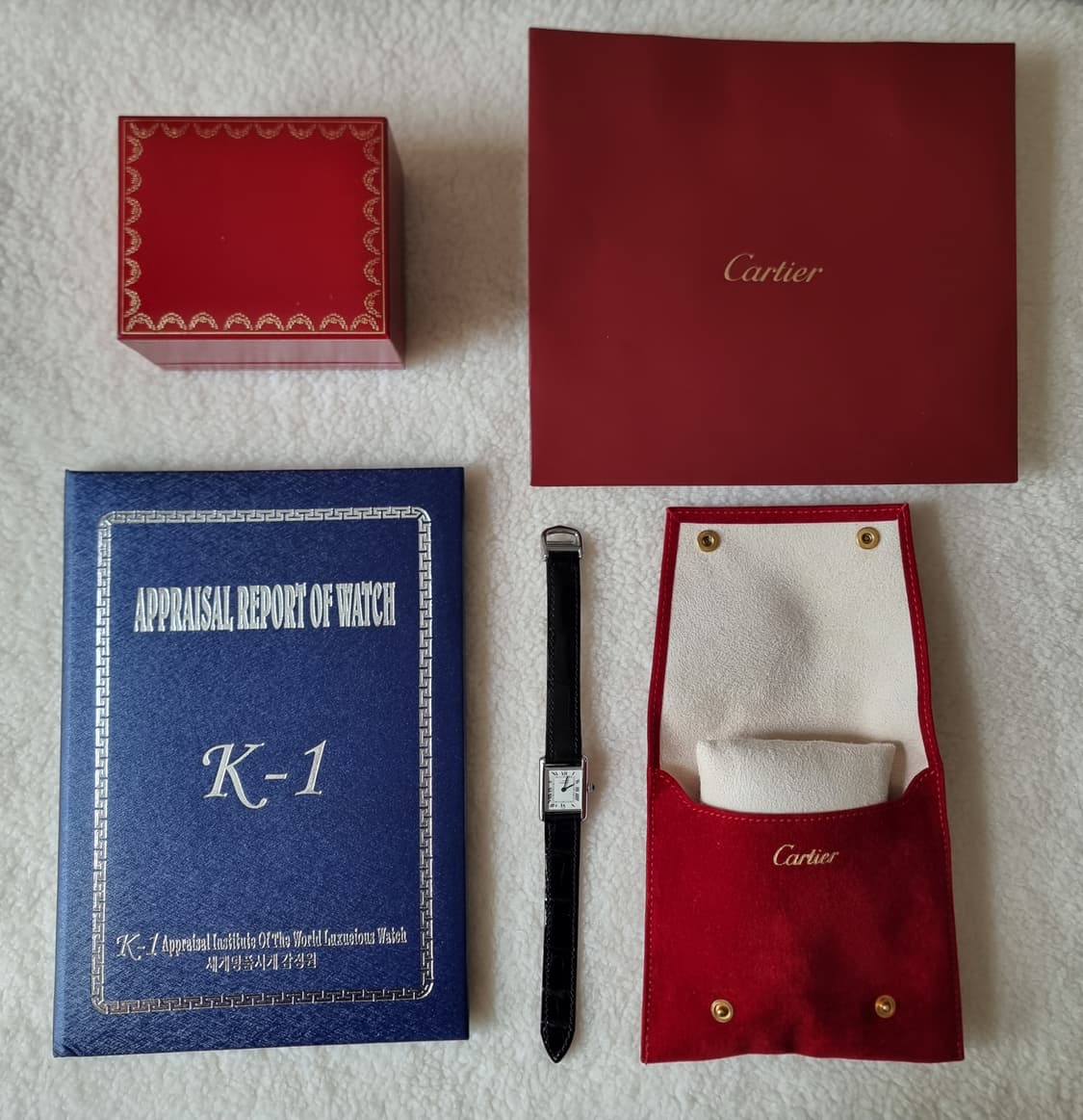 까르띠에 빈티지 탱크머스트 S 블루로만 화이트다이얼 디버클 여성시계 02 상품이미지9