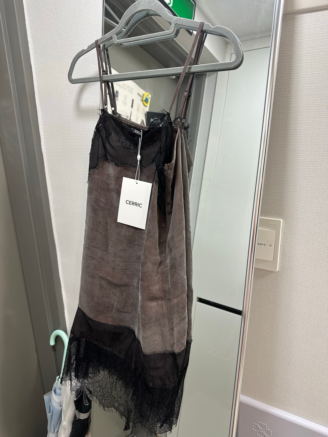 Cerric  레이스 슬립 드레스 브라운 상품이미지4