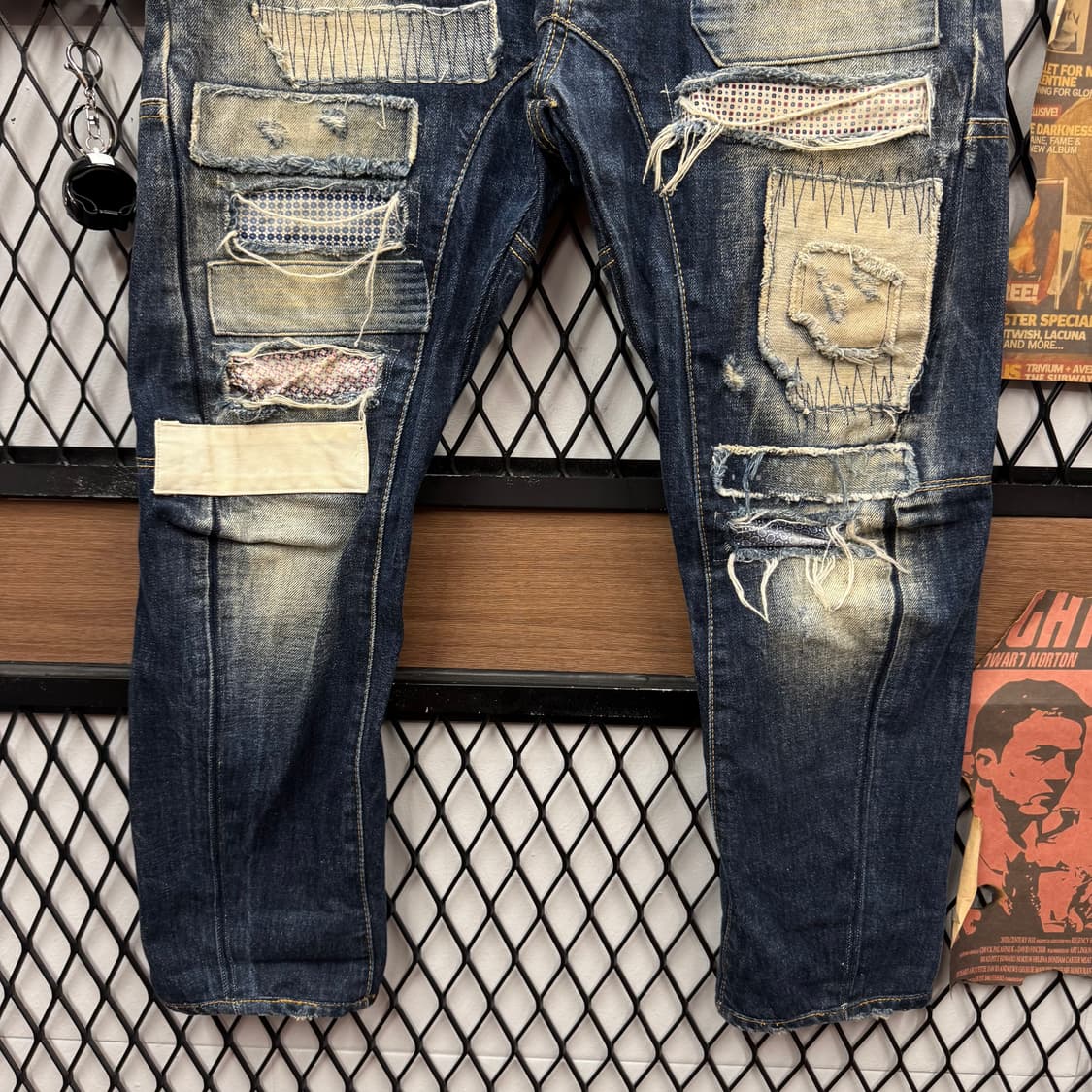 디스퀘어드2 타이디 바이커 진 전면 패치워크 포인트 진청 상품이미지4