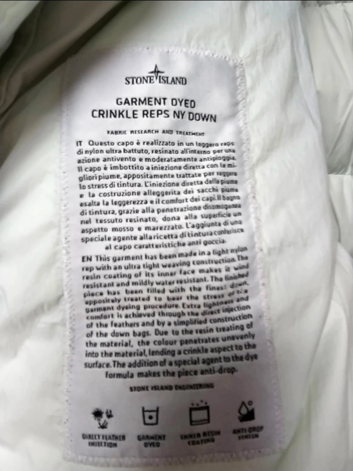 스톤아일랜드 크링클랩스 ny 다운 아이스블루(M/정품) 상품이미지7