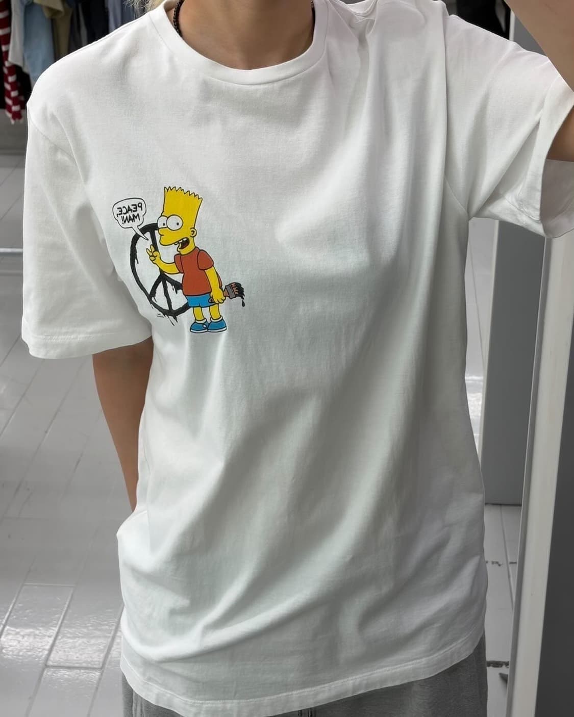 오프화이트 심슨 애로우 티셔츠 화이트 상품이미지2